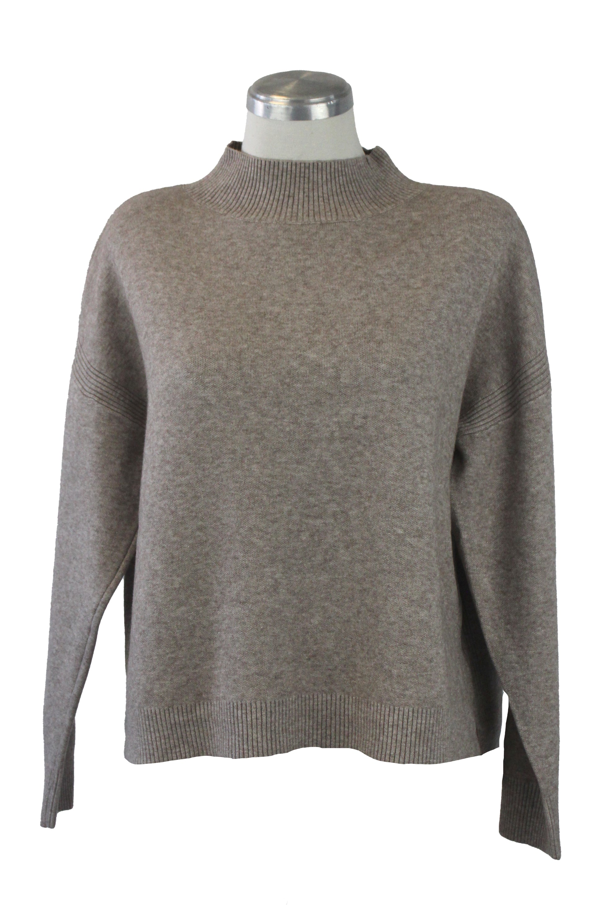 OJ-2762 Suéter Tejido Cuello Alto Líneas Tejidas Delgadas