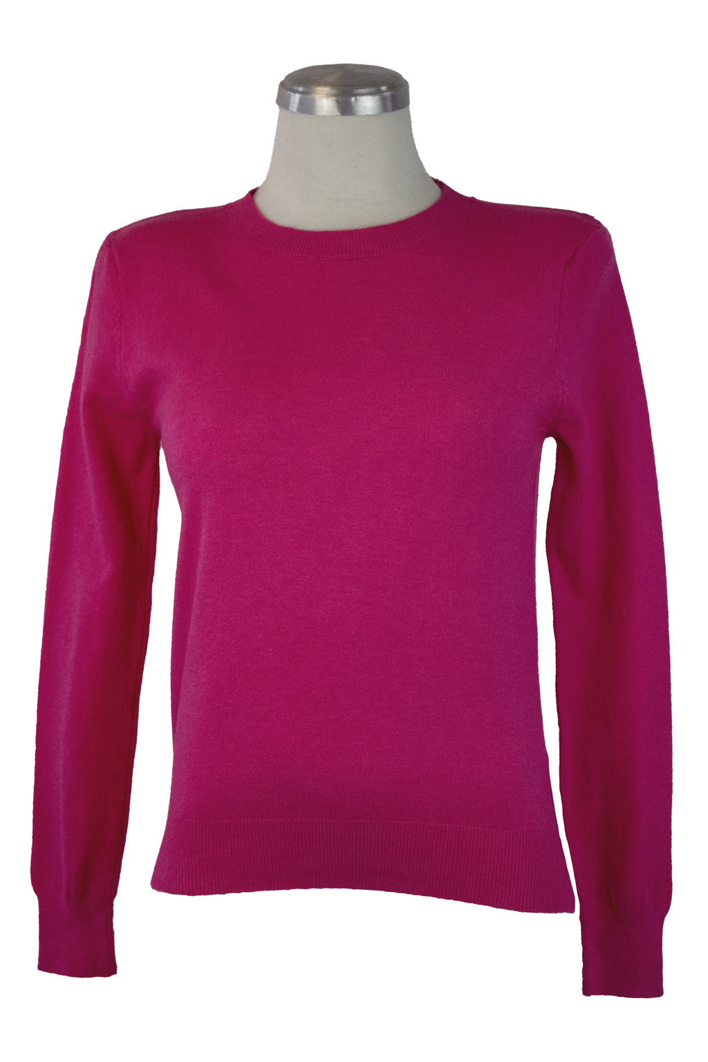 23-8099 Suéter Liso Bordado Cuello Y Muñeca Corto