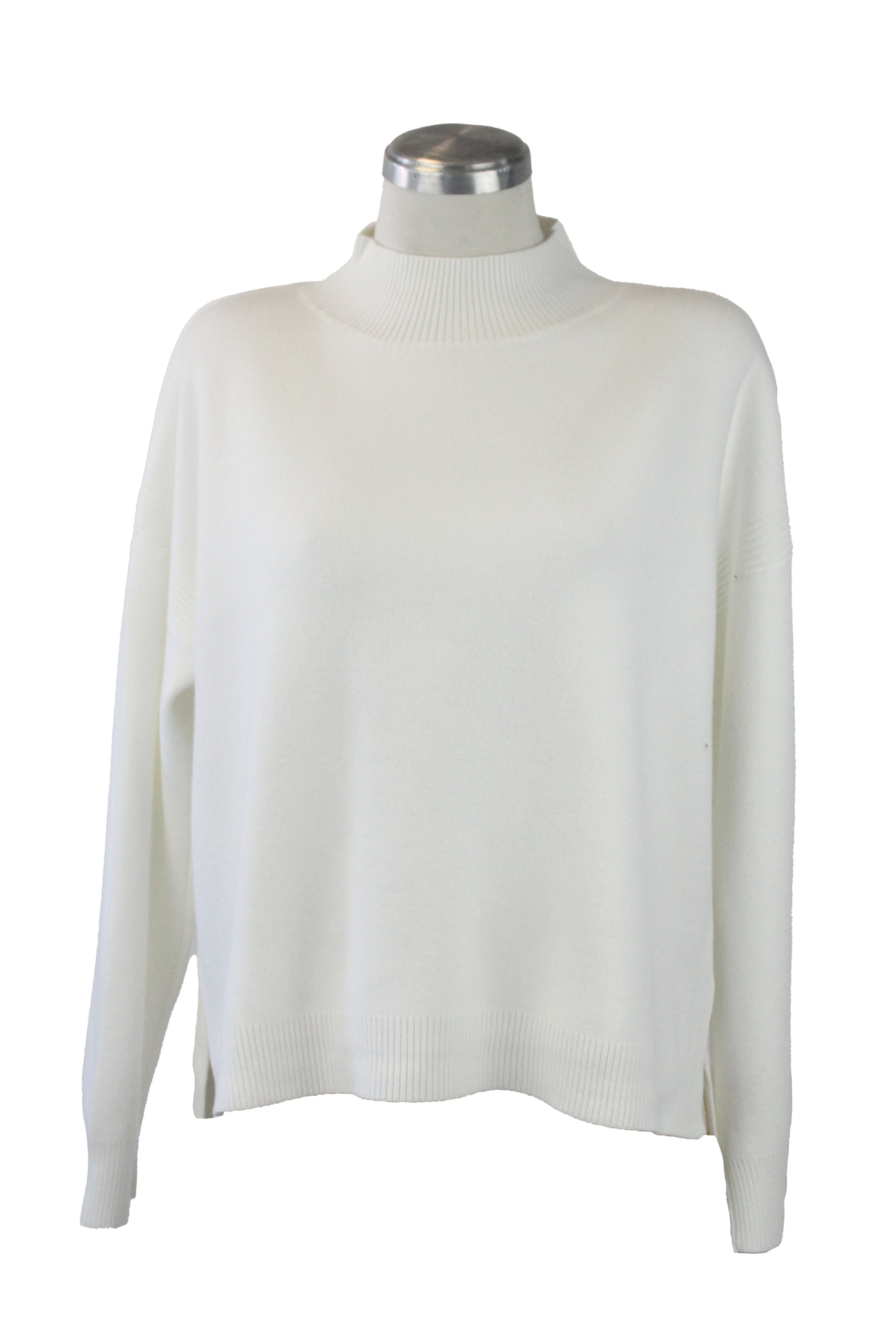 OJ-2762 Suéter Tejido Cuello Alto Líneas Tejidas Delgadas