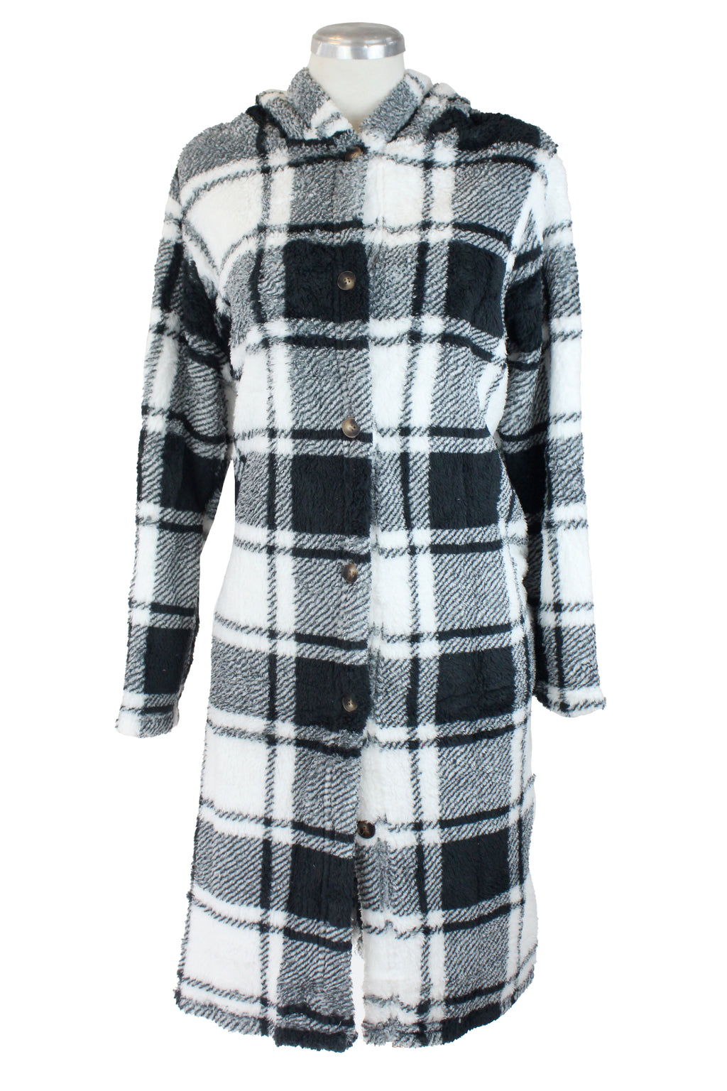 BOAM53 Suéter Largo Borrego Diseño Cuadros