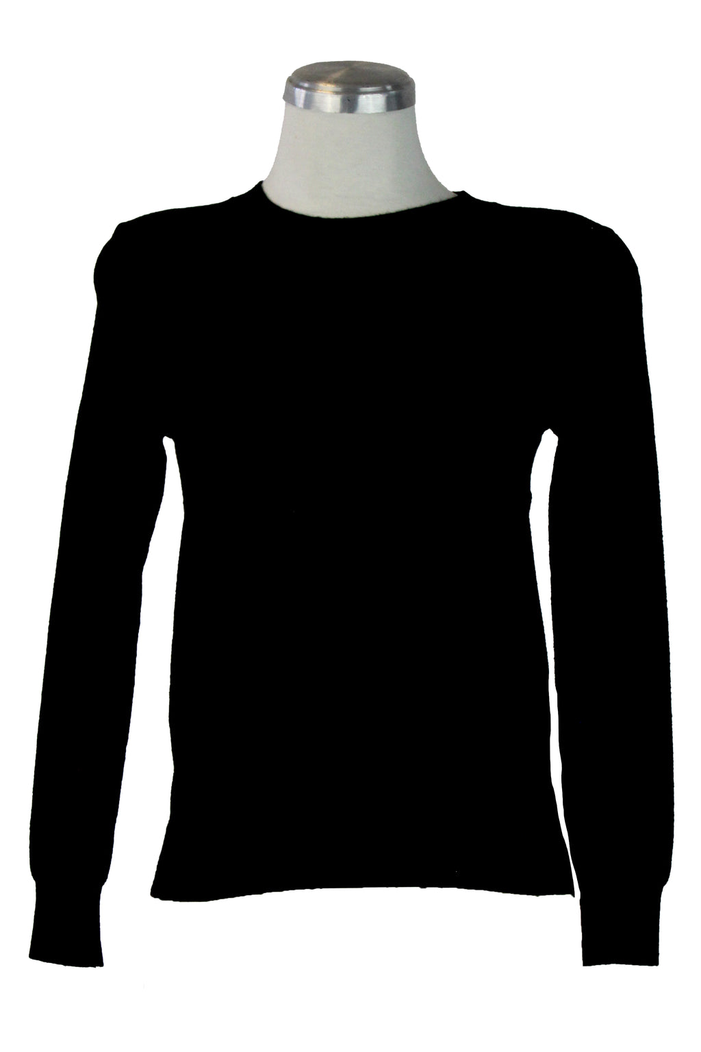 23-8099 Suéter Liso Bordado Cuello Y Muñeca Corto