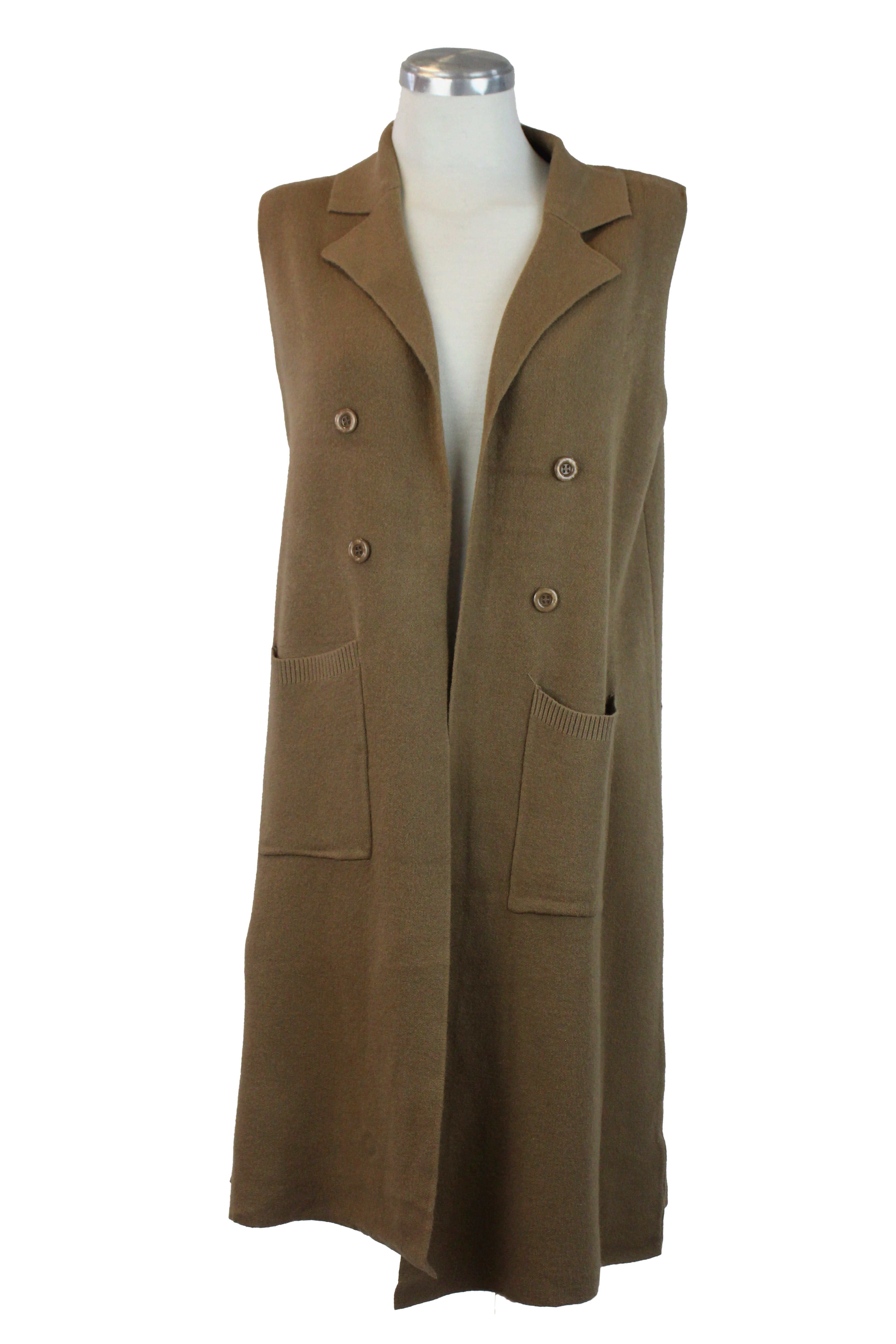 Z-1188M Chaleco Tipo Suéter Largo con Botones