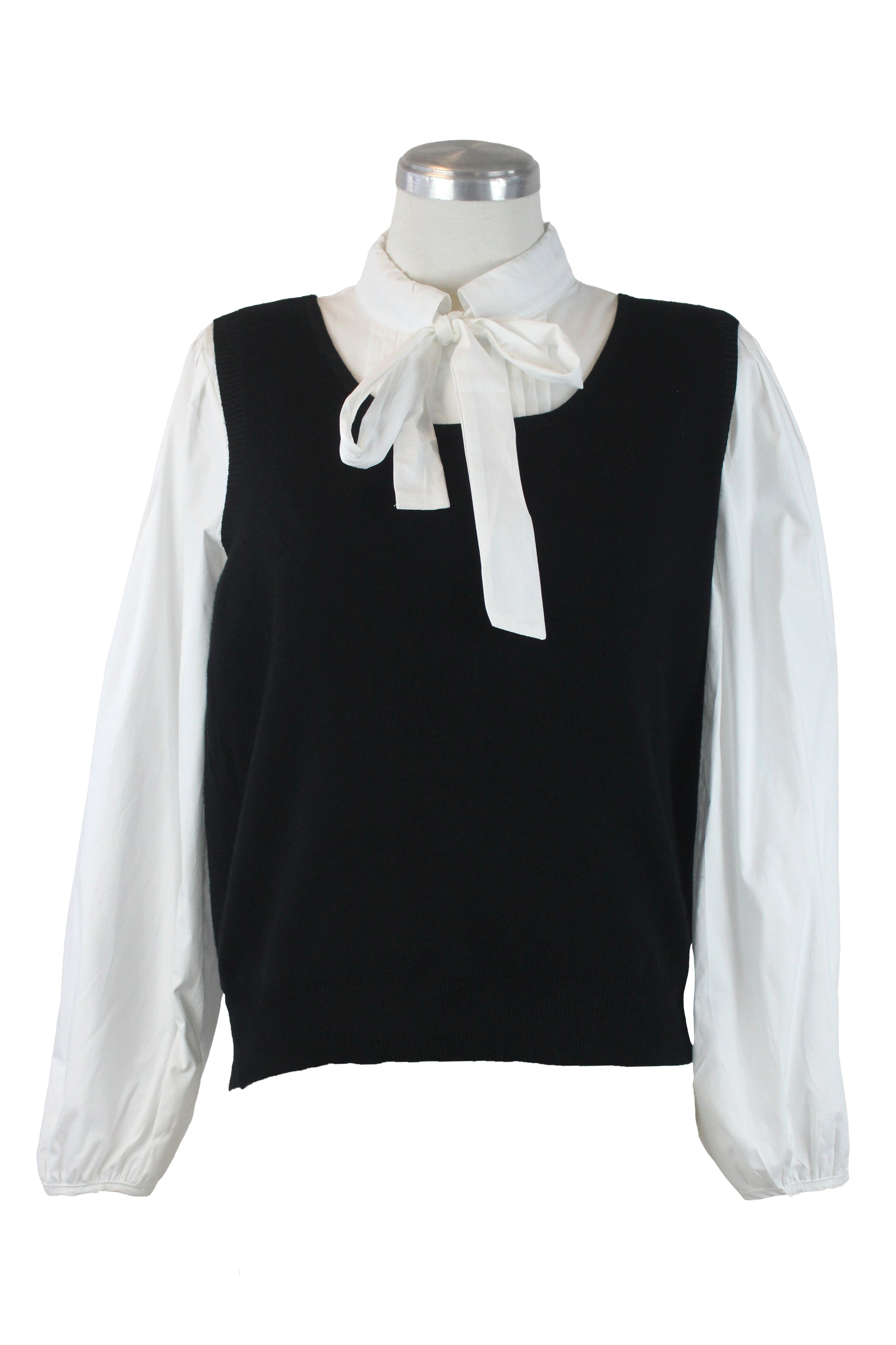 6090 Camisa Con Moño y Chaleco