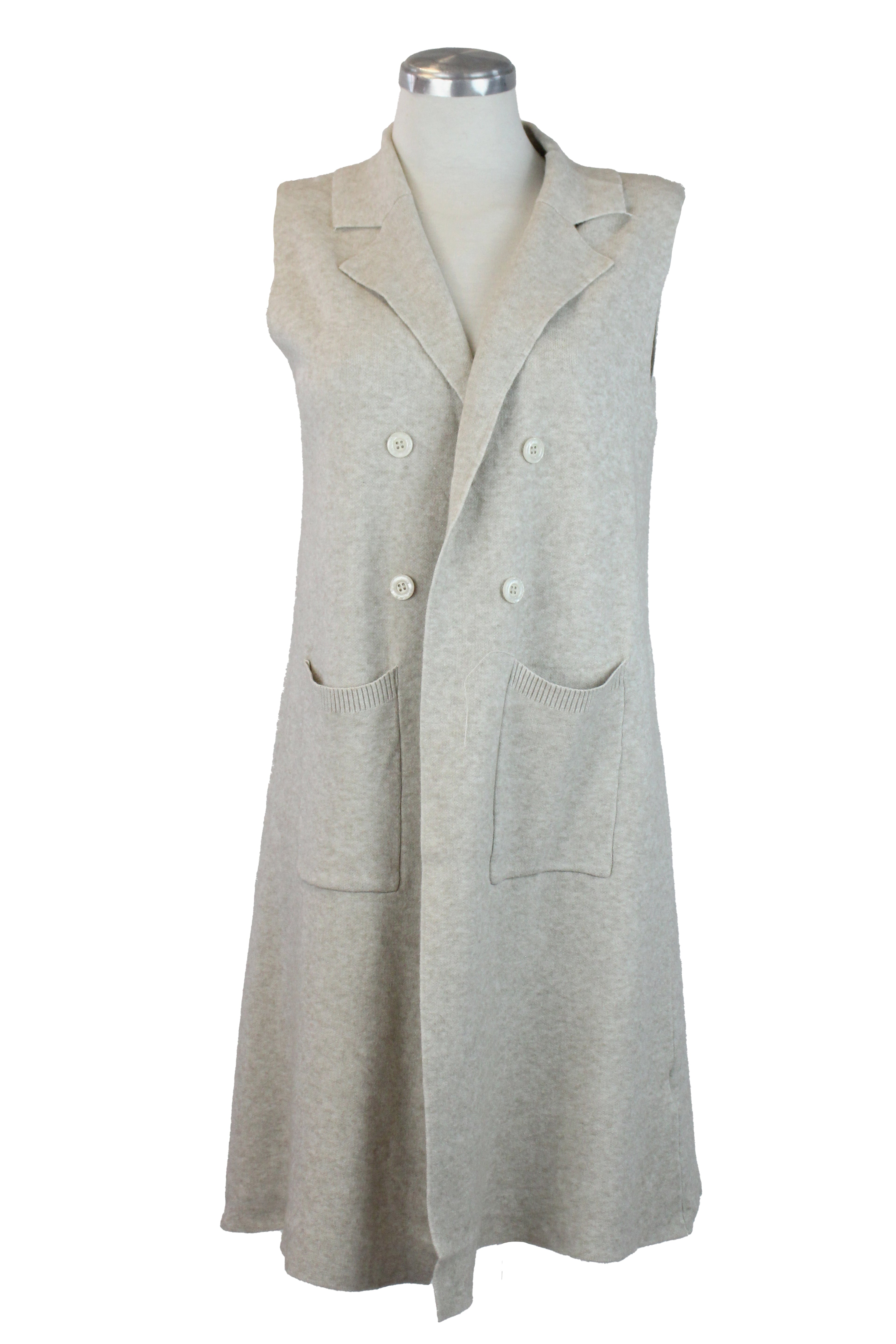 Z-1188M Chaleco Tipo Suéter Largo con Botones