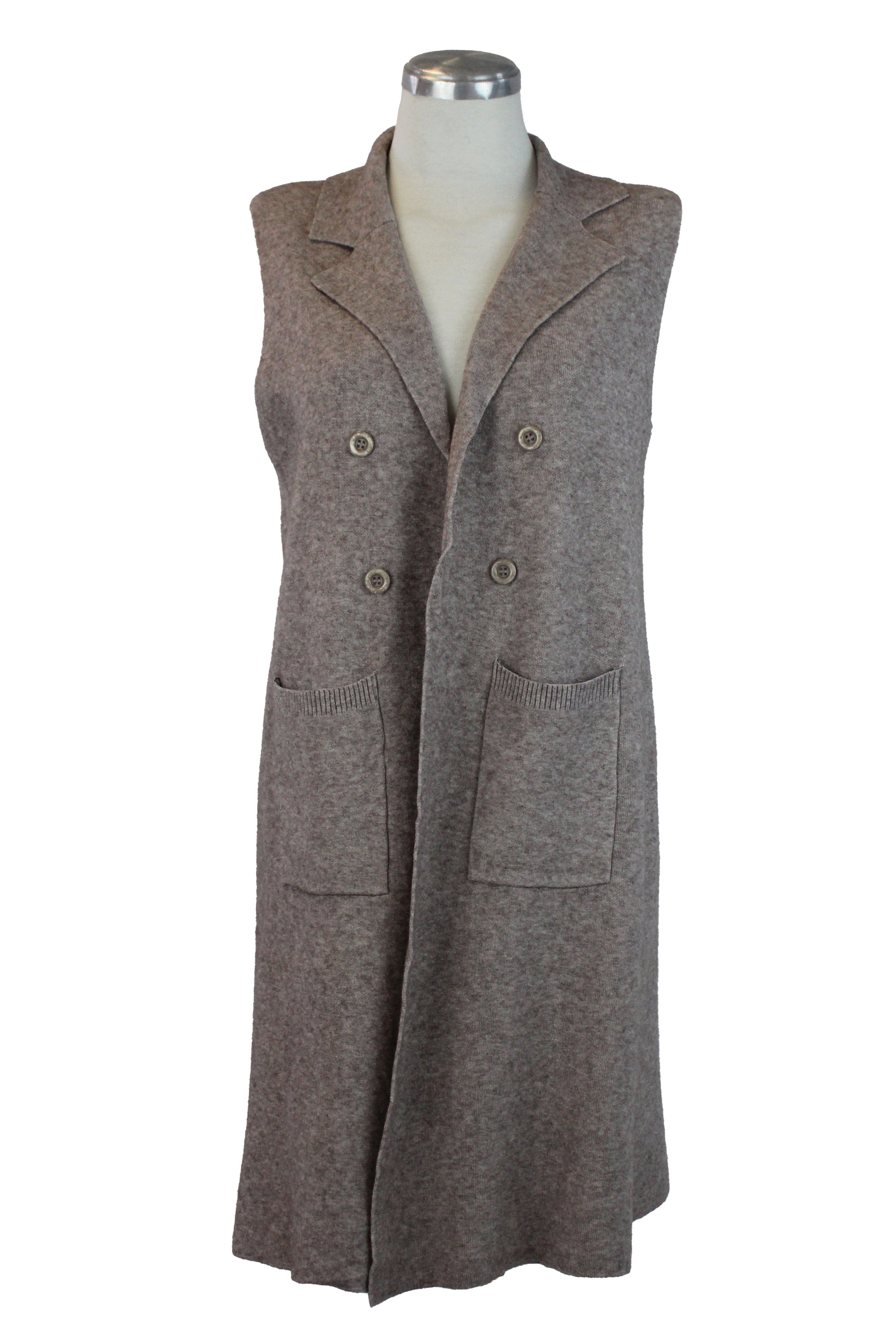 Z-1188M Chaleco Tipo Suéter Largo con Botones