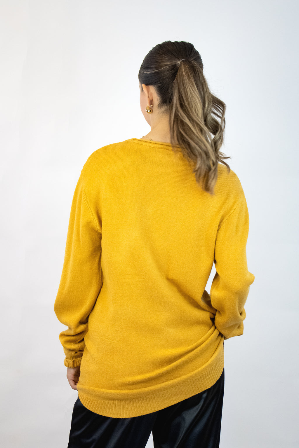 22727-3 Suéter Tejido Vertical Con Bolsas