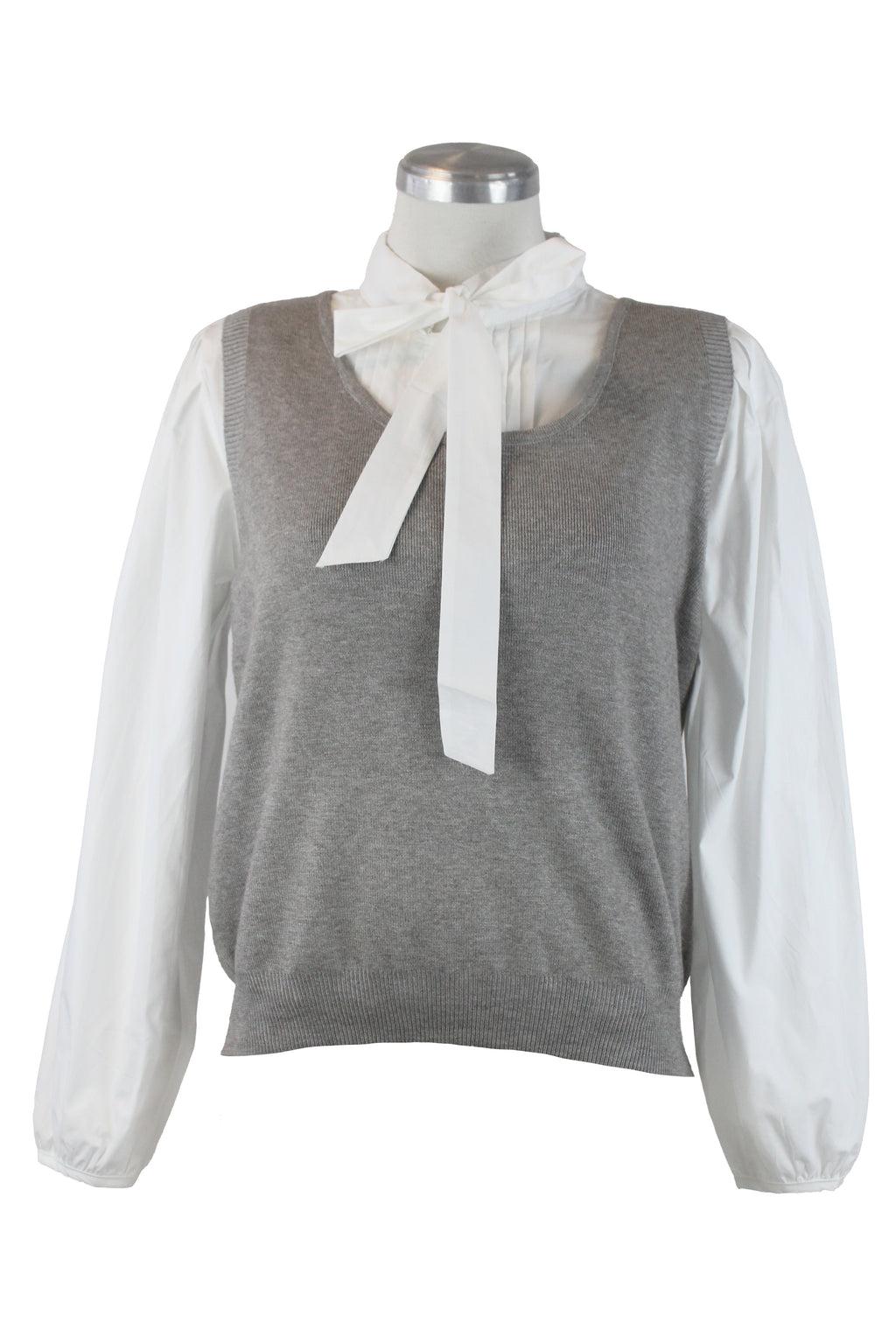 6090 Camisa Con Moño y Chaleco