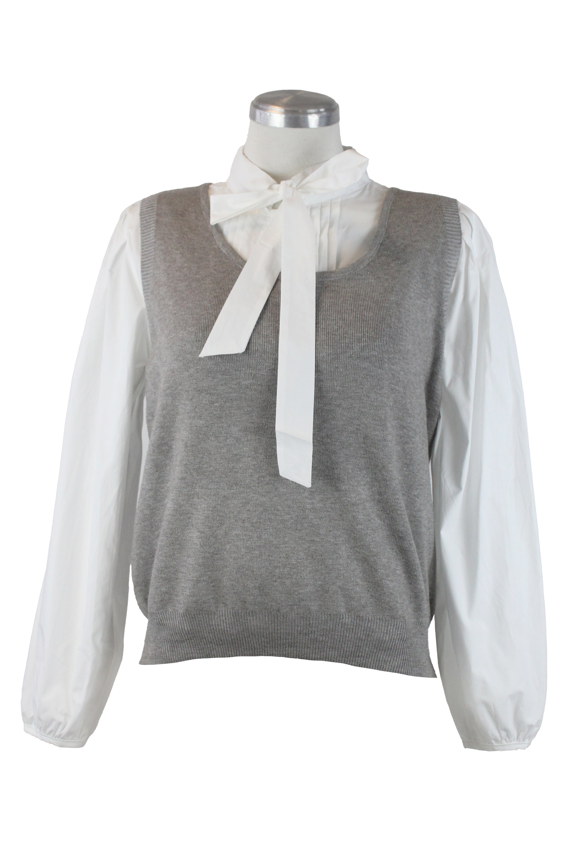 6090 Camisa Con Moño y Chaleco