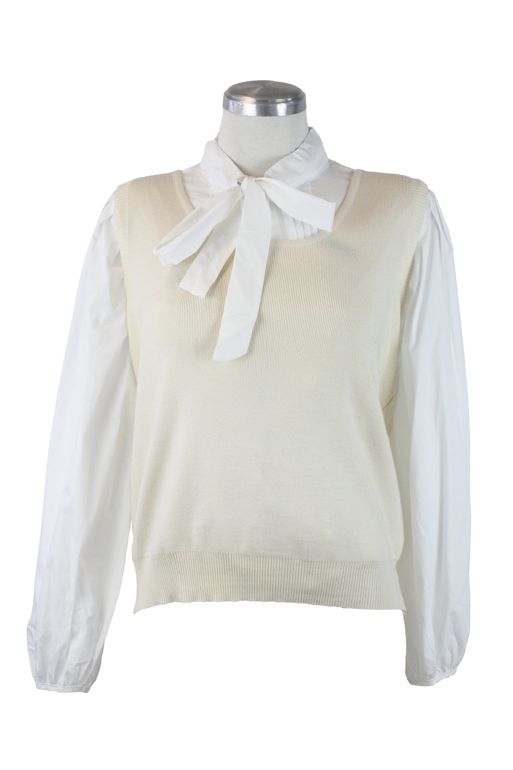 6090 Camisa Con Moño y Chaleco