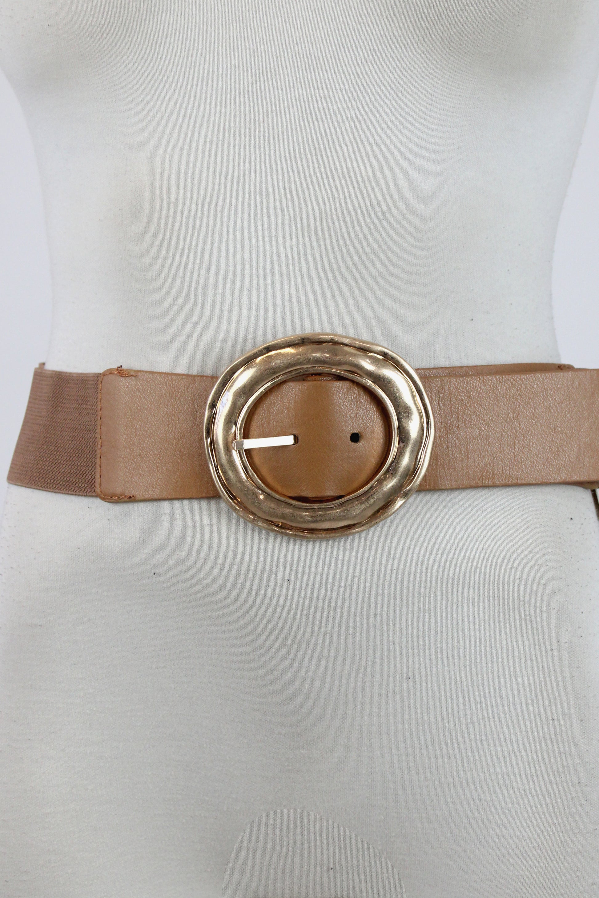 TTB-80 Cinto con Elástico Hebilla Circular Corrugada