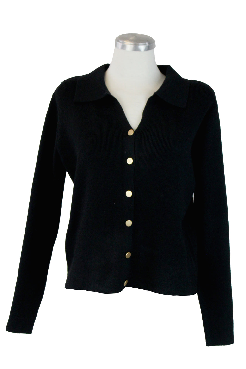 ZM-11791 Suéter Abotonado con Cuello Tipo Camisa