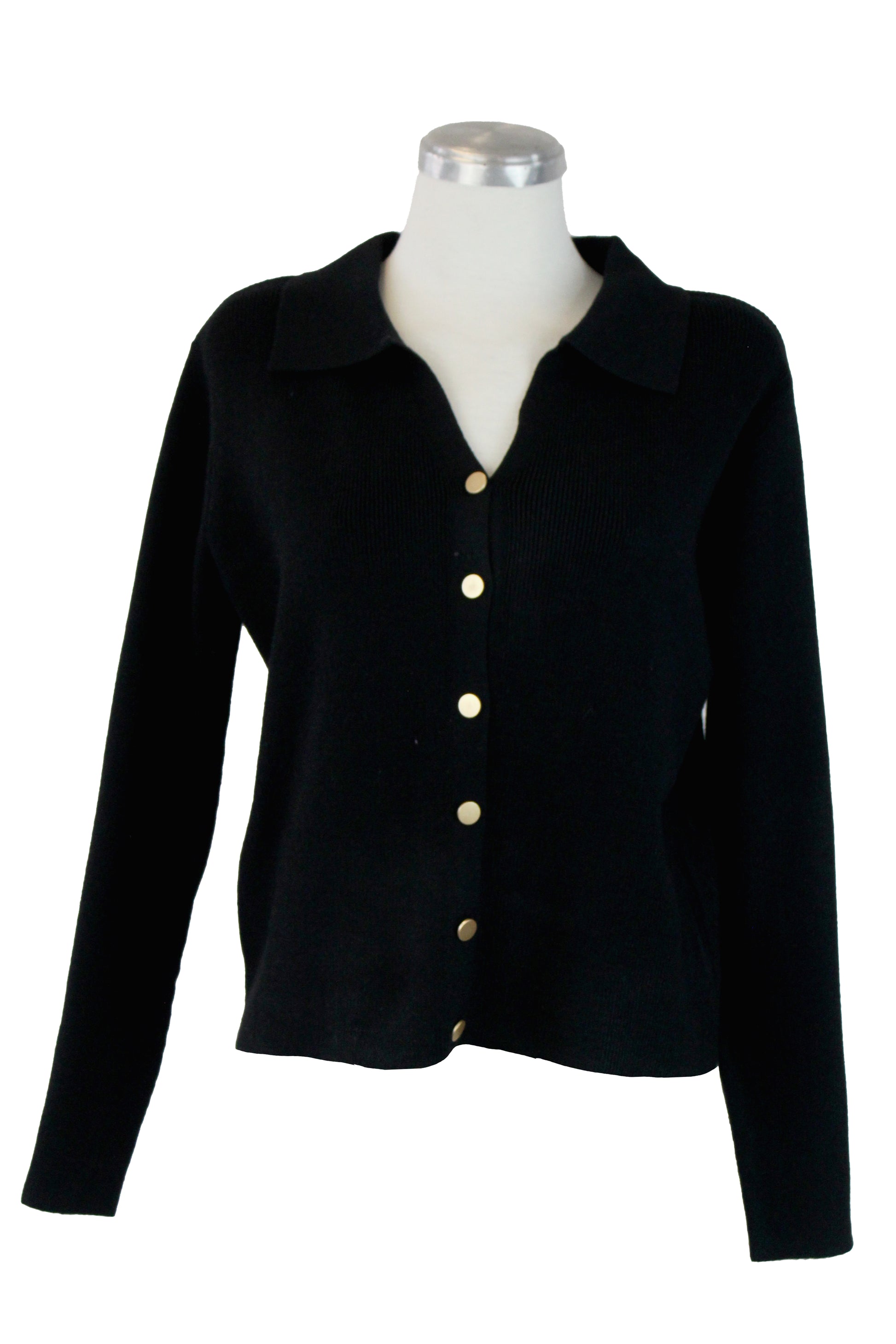 ZM-11791 Suéter Abotonado con Cuello Tipo Camisa