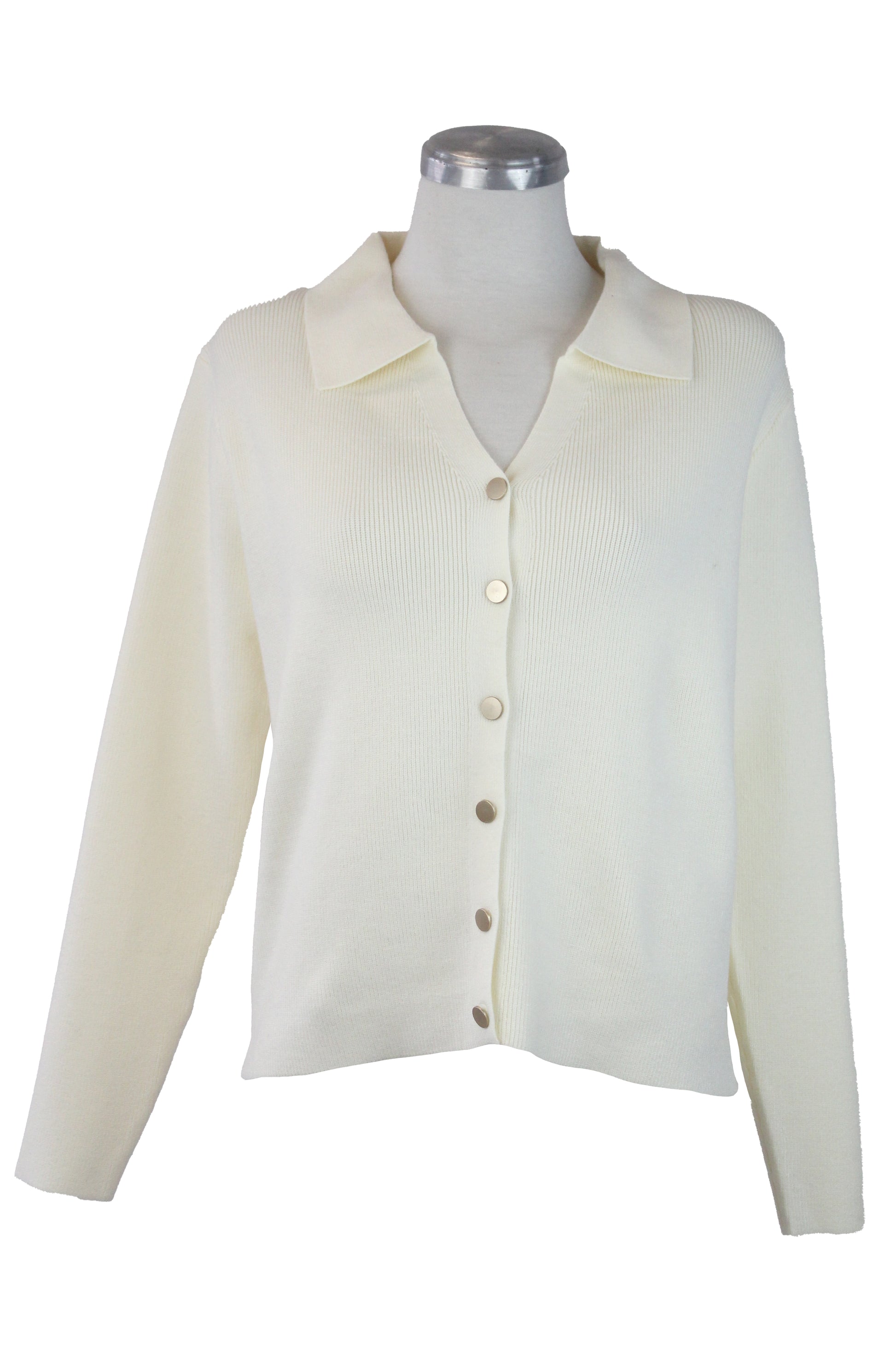 ZM-11791 Suéter Abotonado con Cuello Tipo Camisa