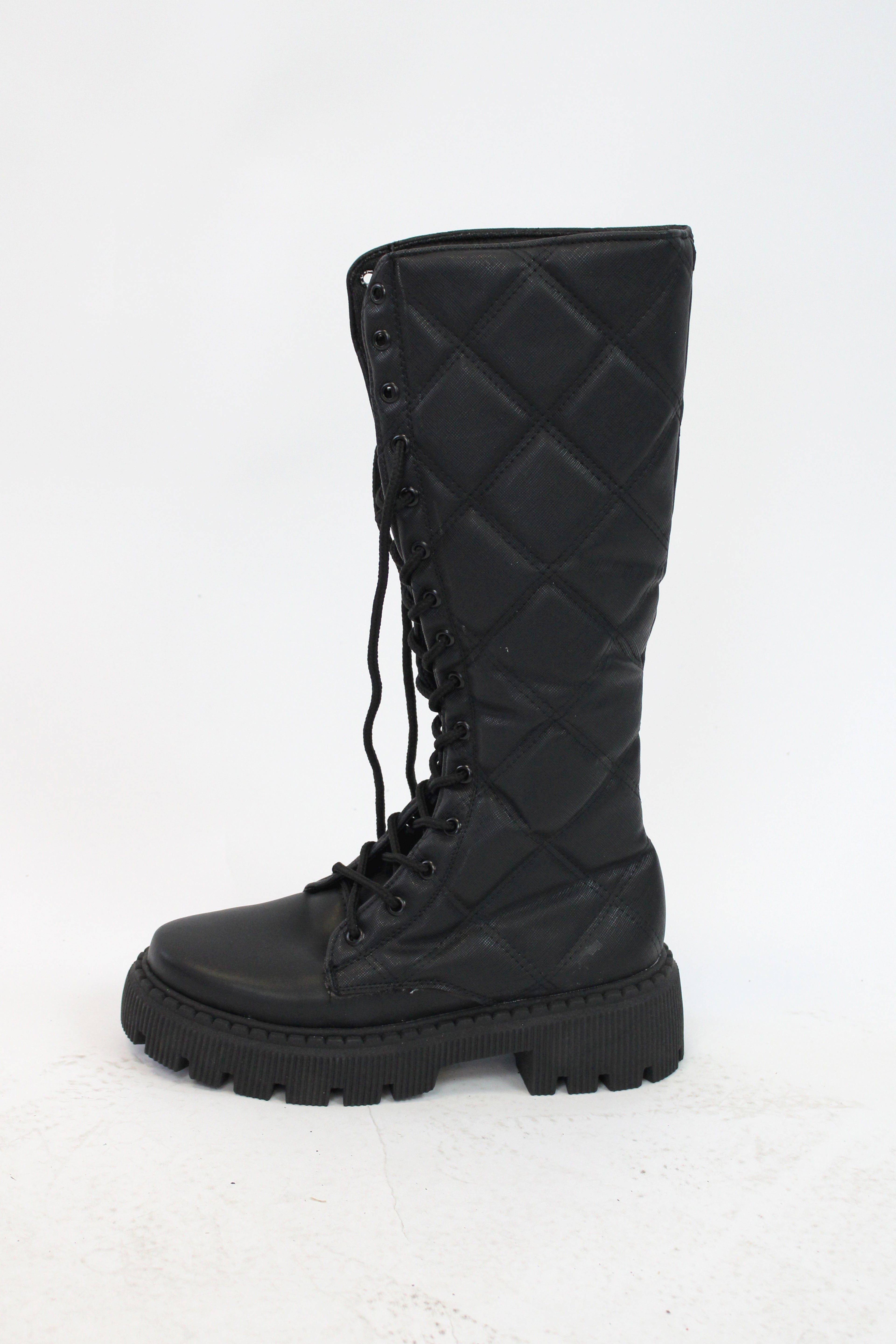 BT25 Bota Alta Tipo Militar Capitonado Rombo
