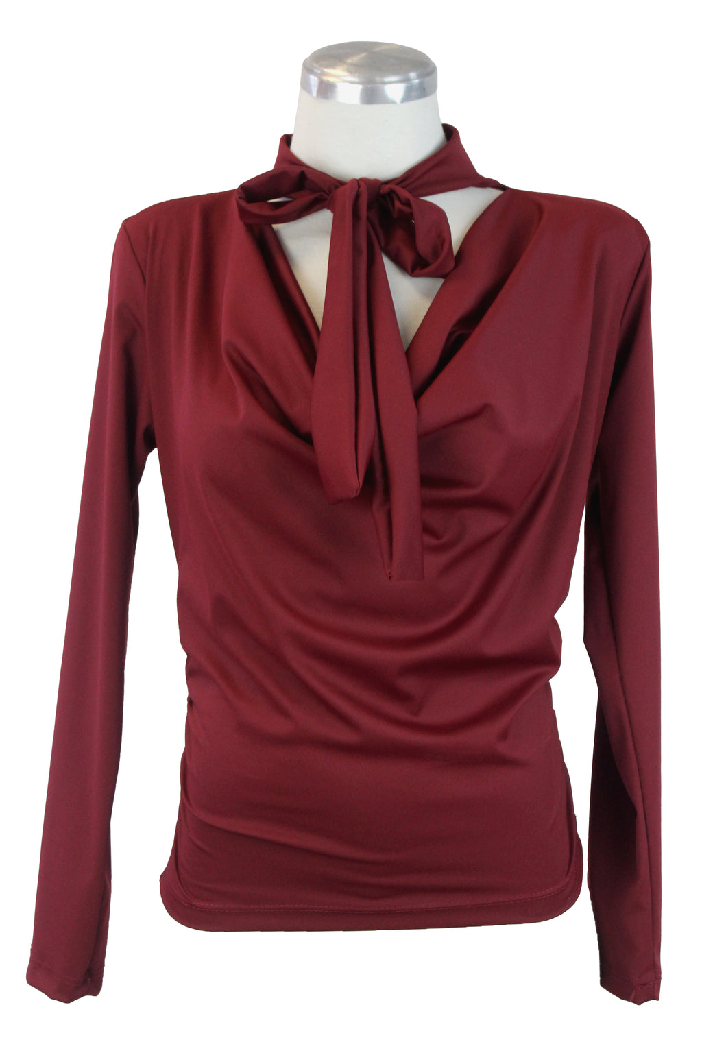 1327LCJ Blusa Manga Larga Cuello Suelto con Listón