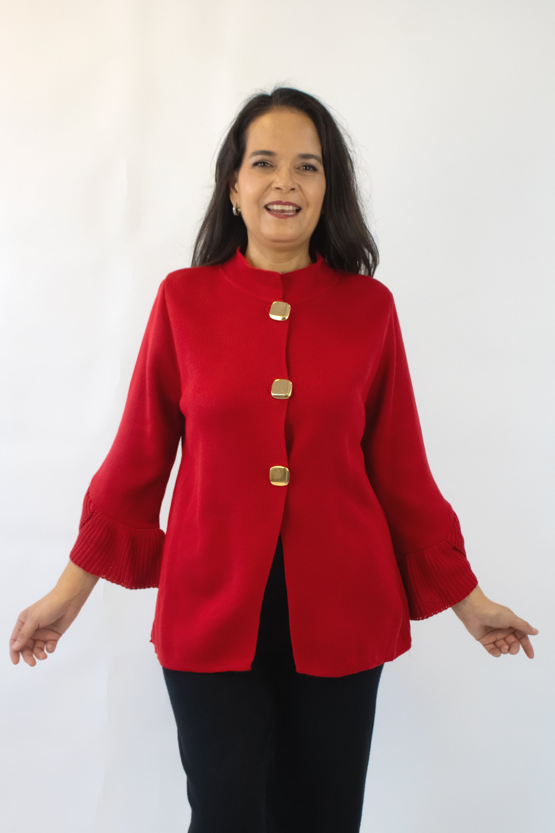 25606 Suéter Tejido de Botones Cuadrados