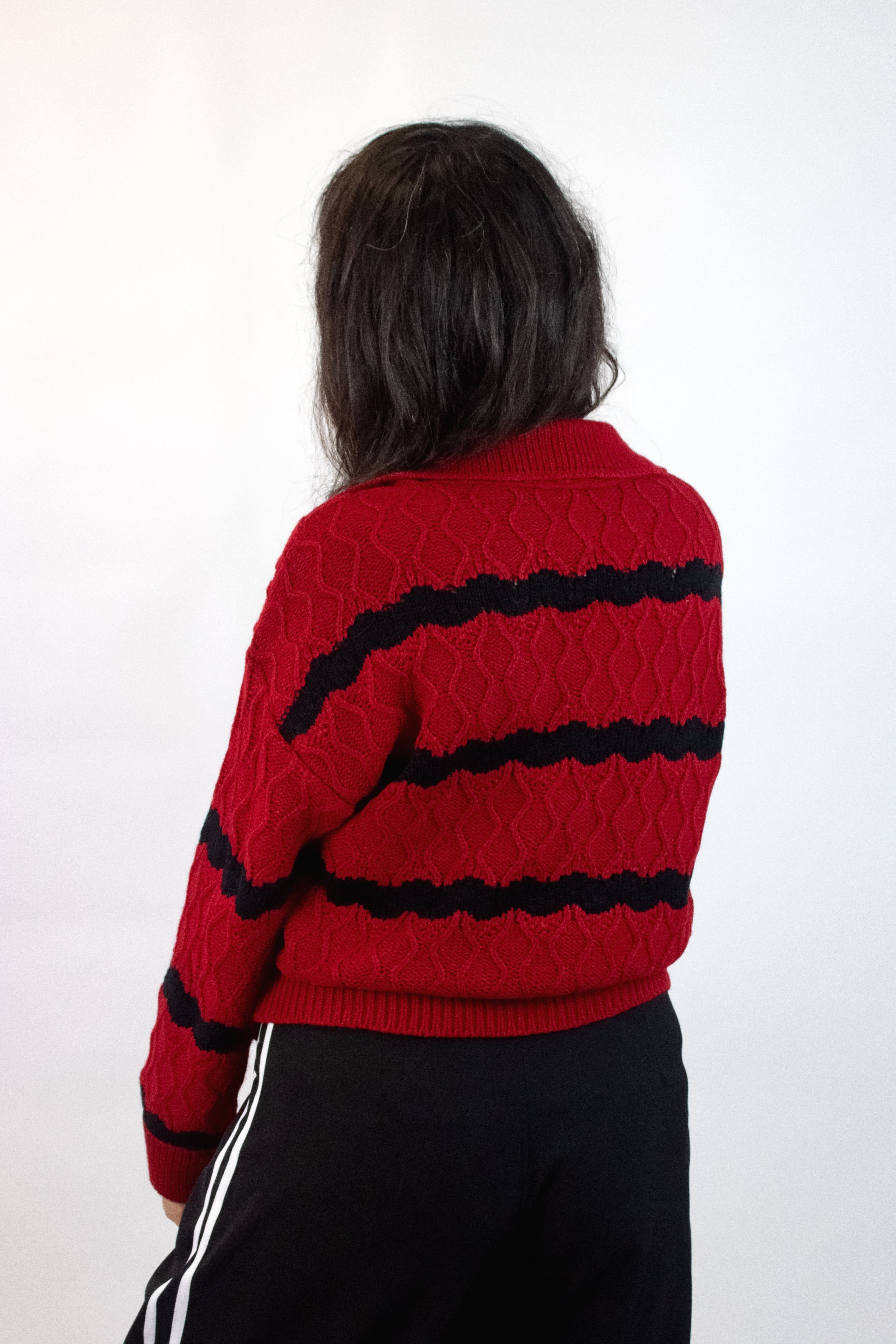 2505 Suéter Rombos Tejidos Cuello Tipo Camisa