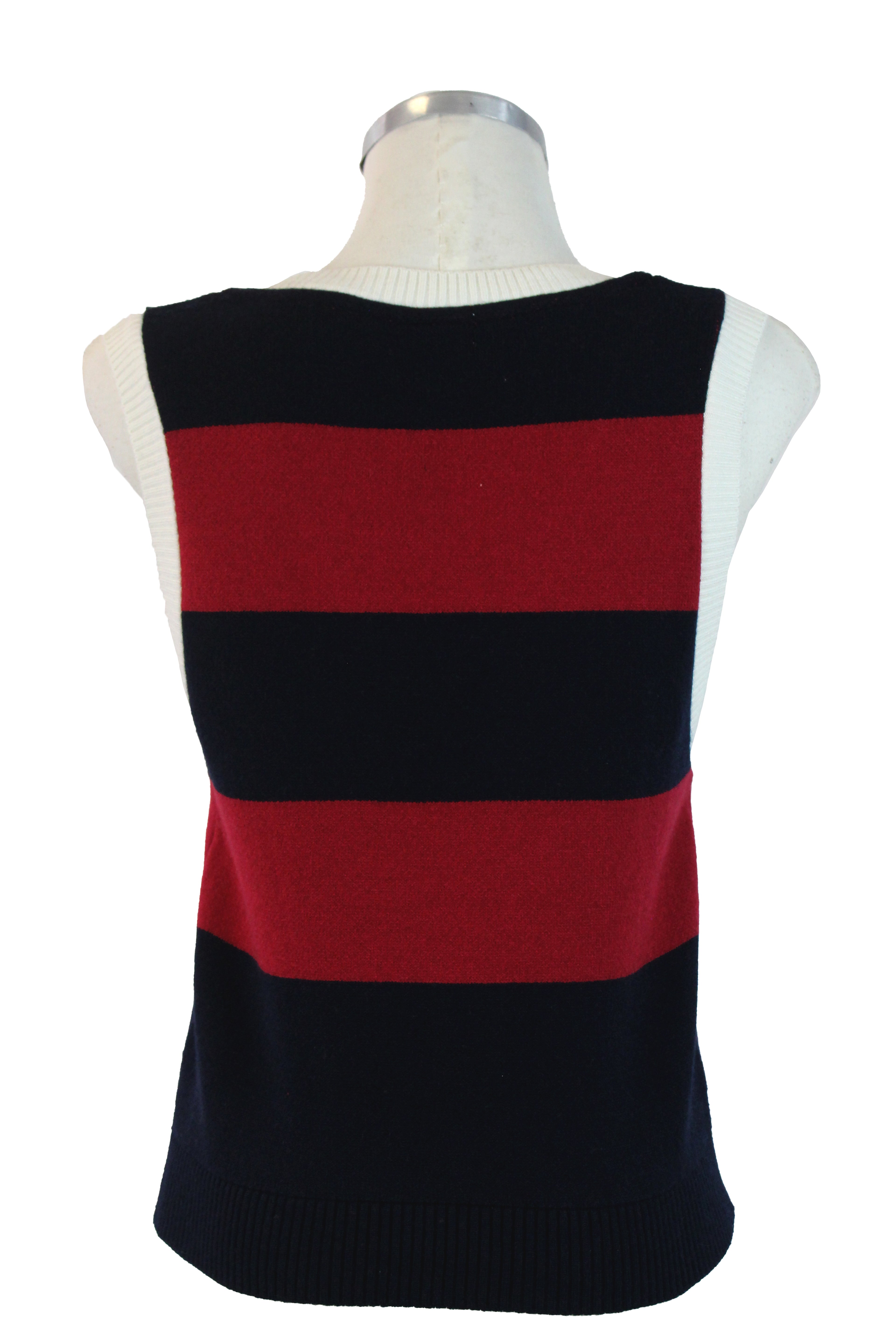 24325 Chaleco Tejido Rayas Bicolor