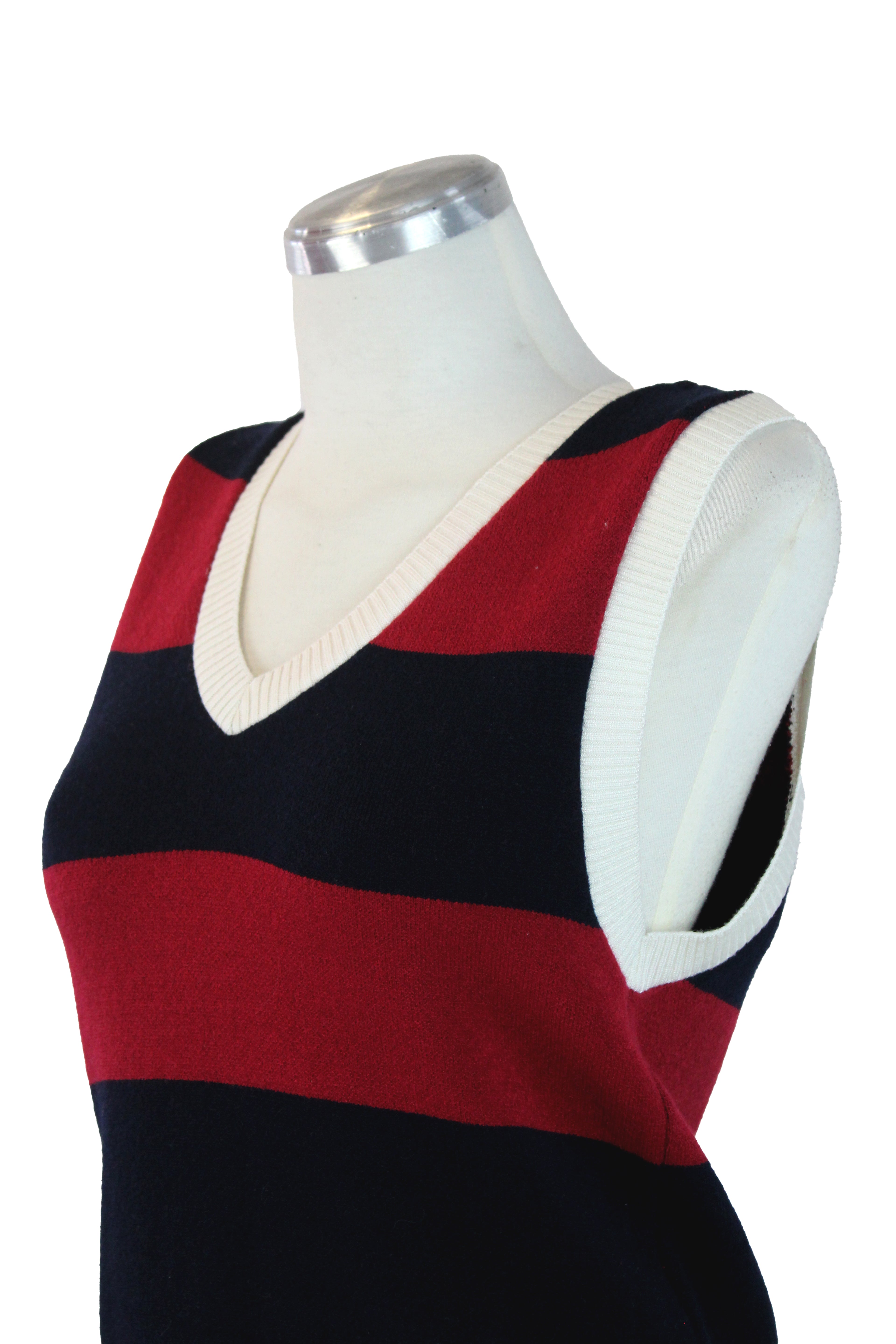 24325 Chaleco Tejido Rayas Bicolor