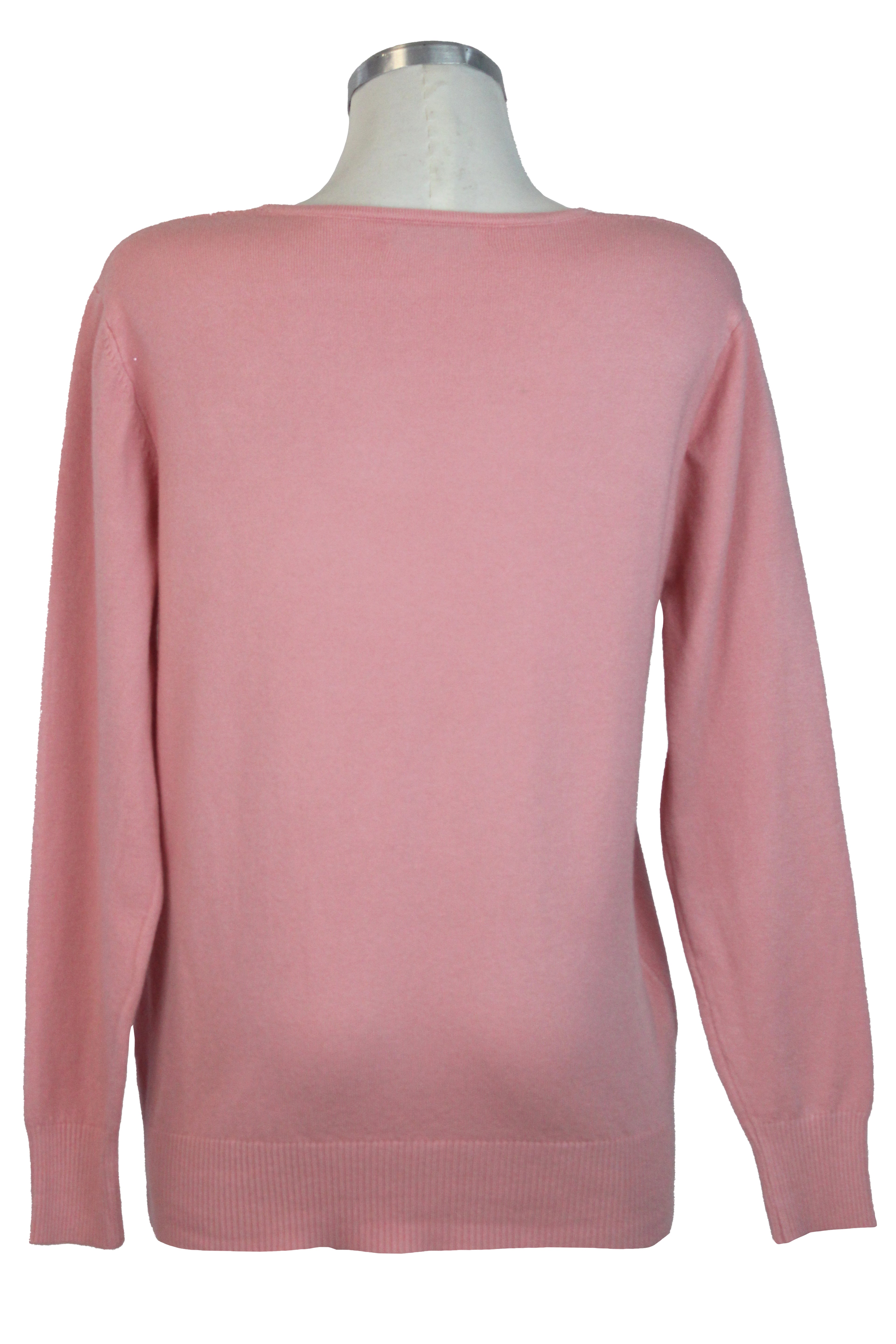 22655-4 Suéter Liso Cuello V Con Brillos
