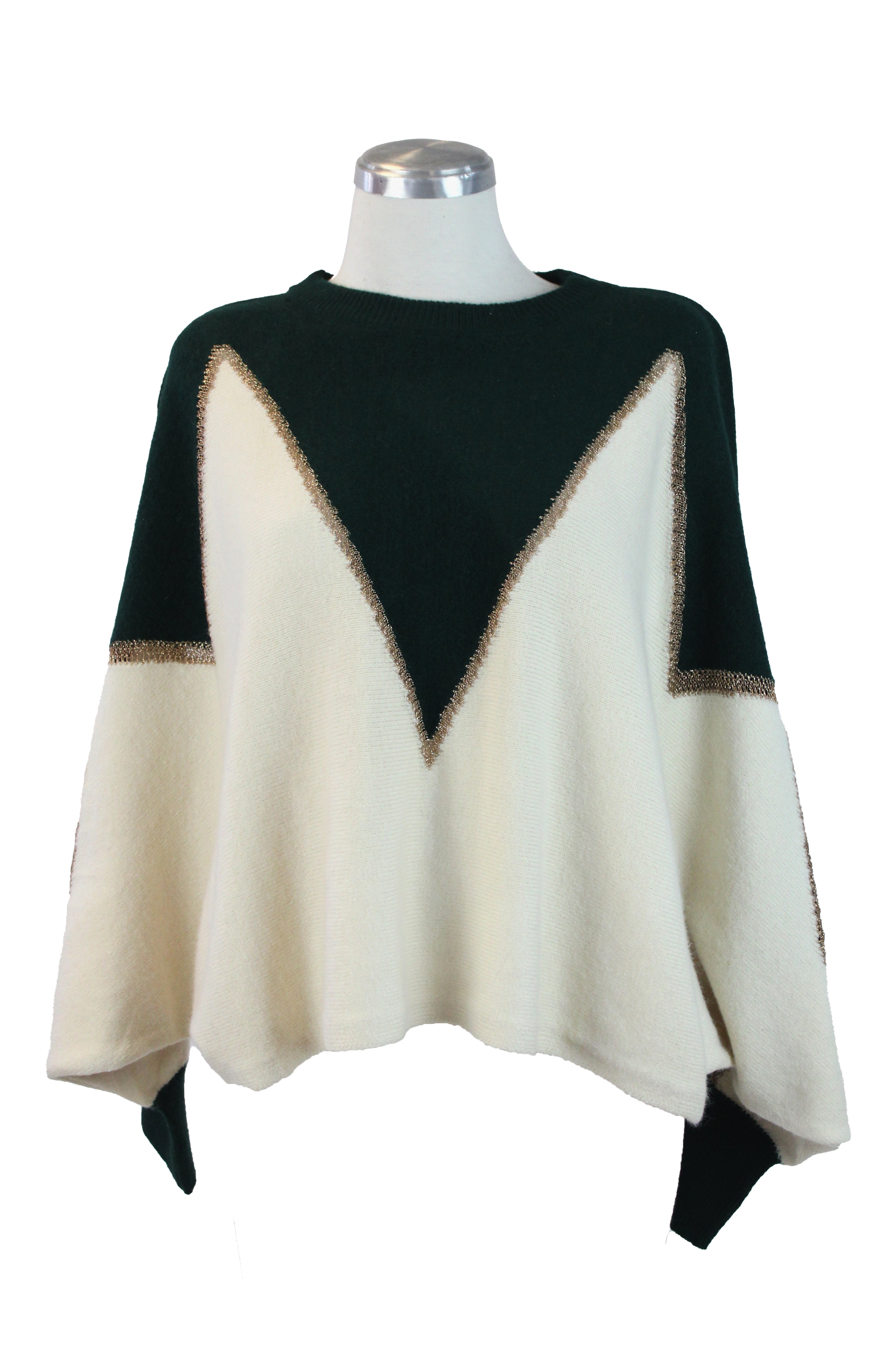 24193 Suéter Bombacho Diseño Picos con Brillos