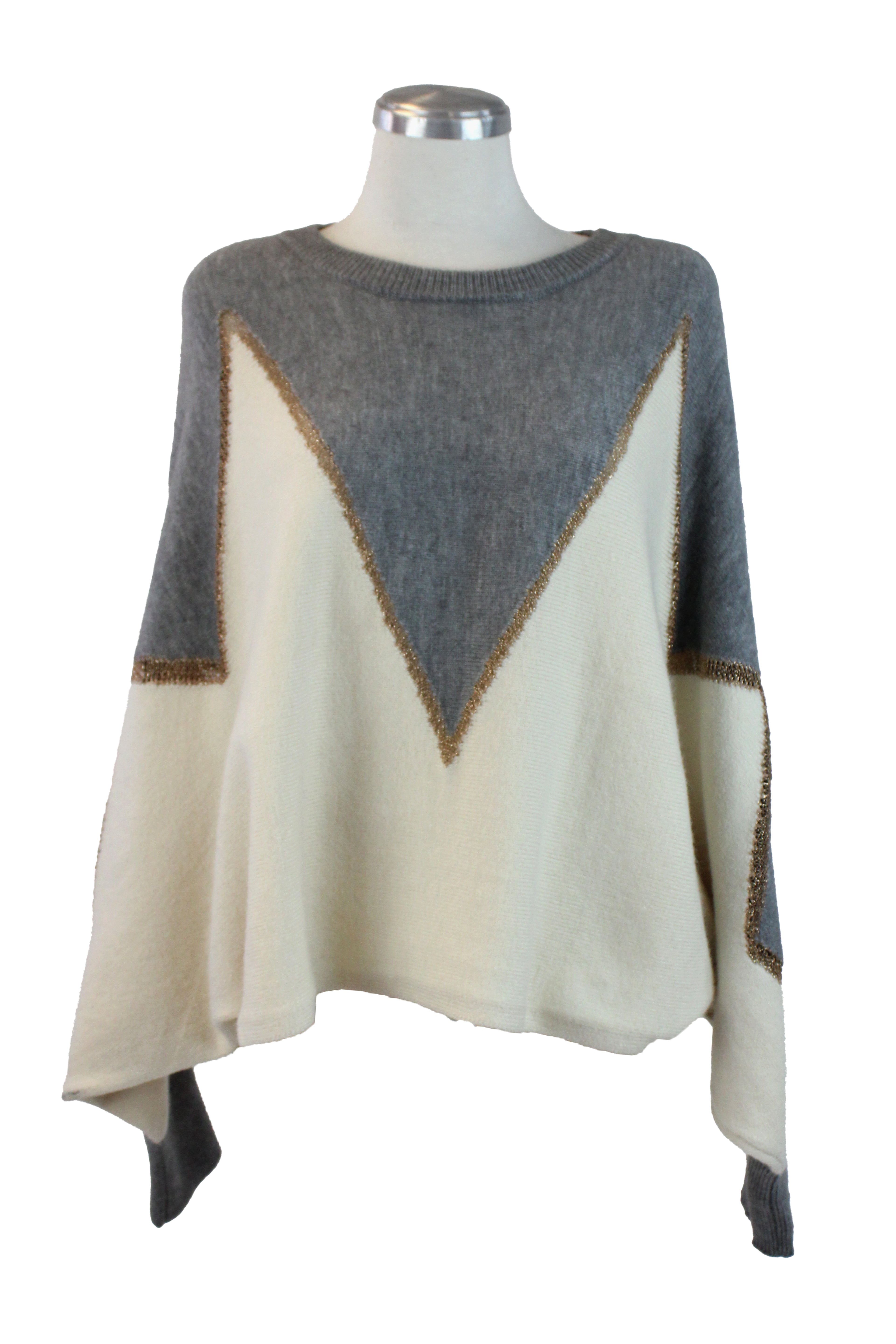 24193 Suéter Bombacho Diseño Picos con Brillos