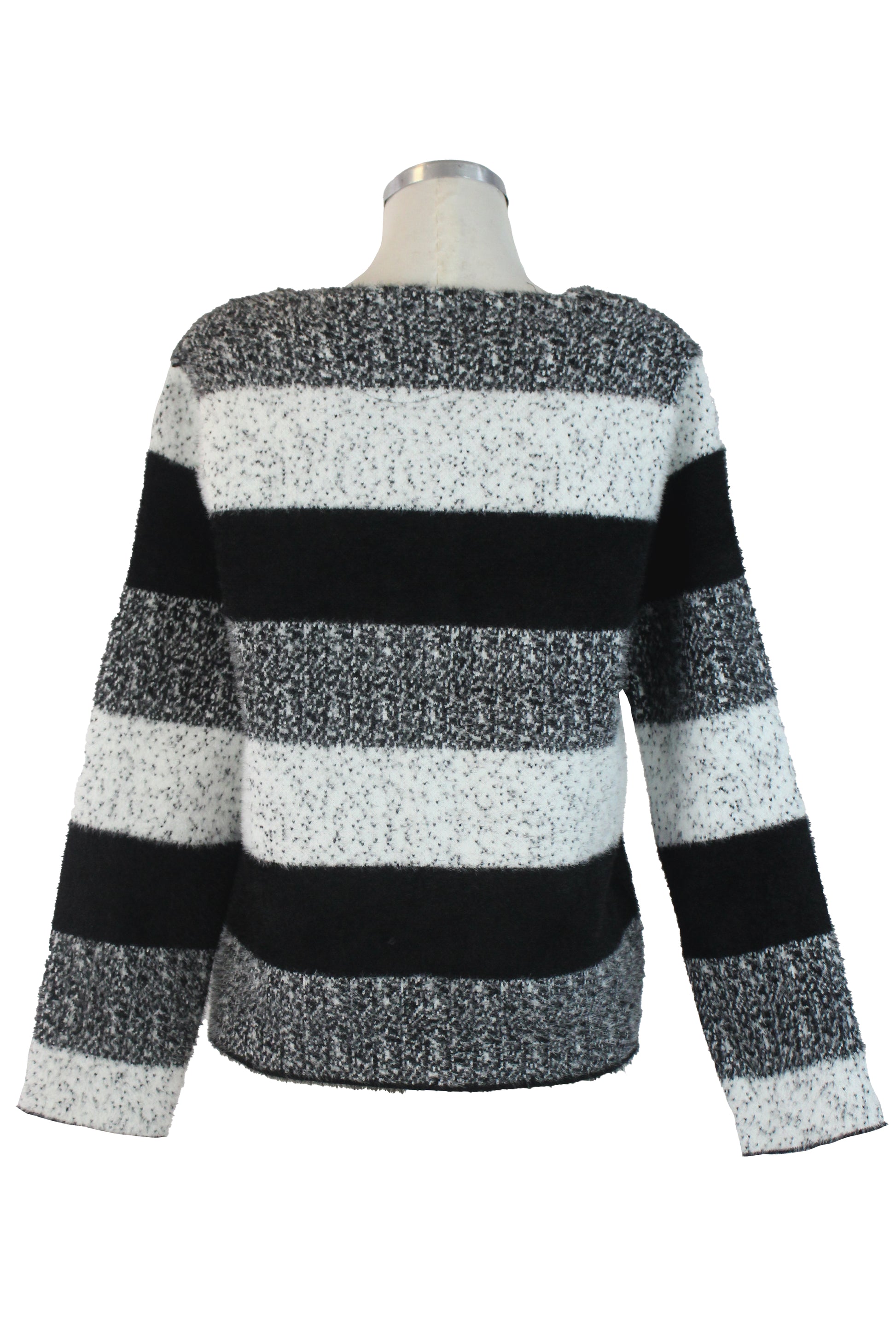 817 Suéter Afelpado Franjas y Puntos