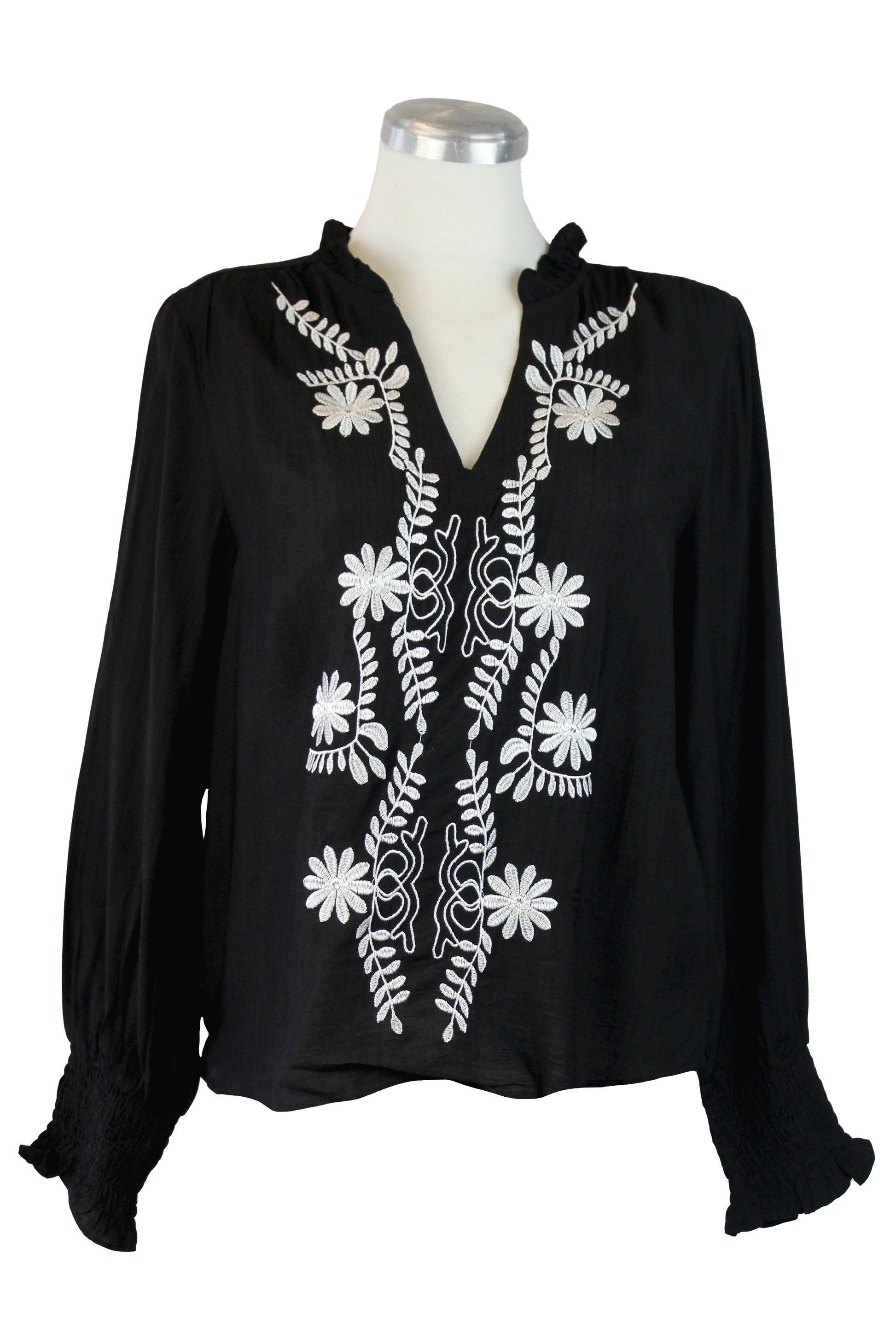 YM16060 Blusa Manga Larga Bordada