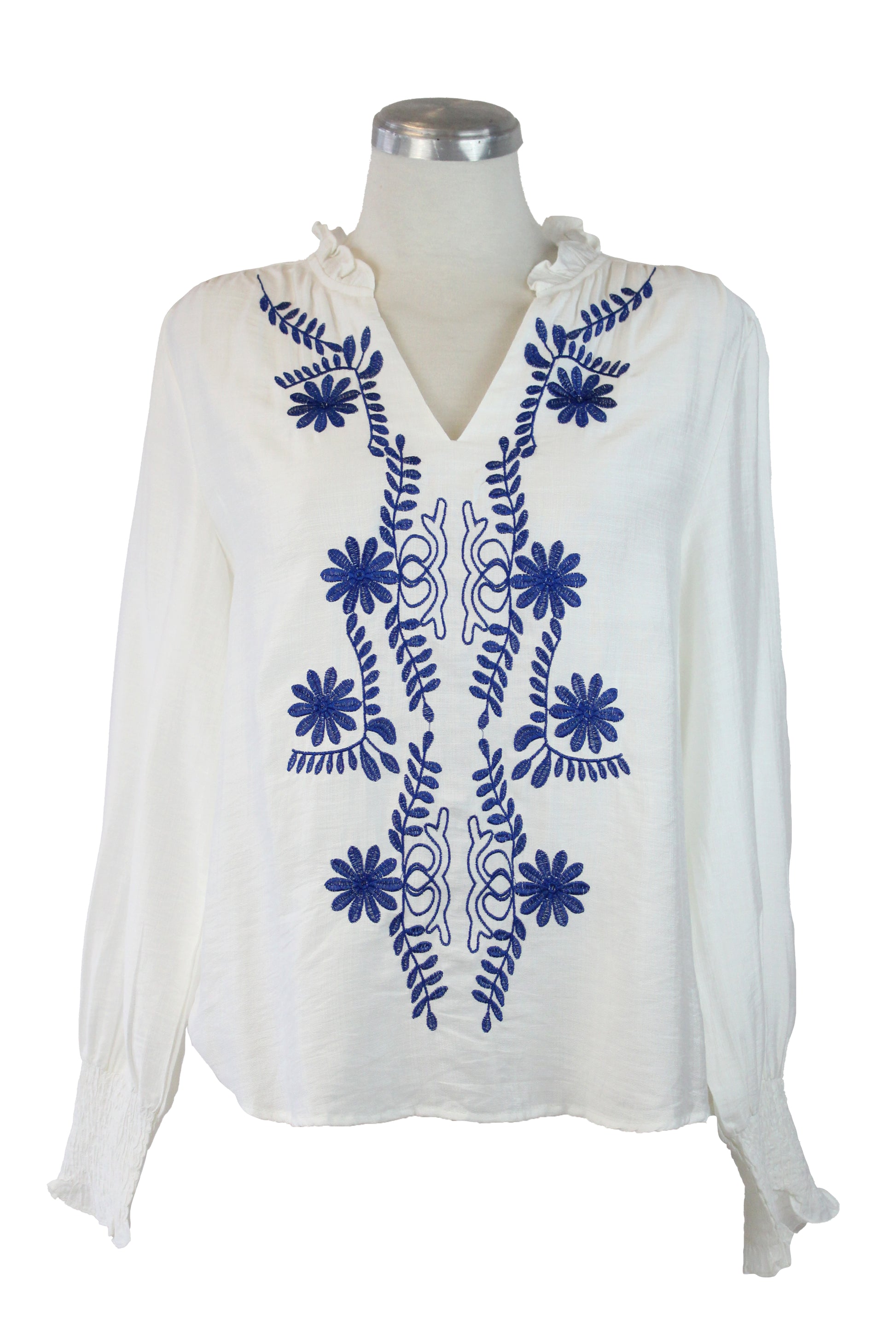 YM16060 Blusa Manga Larga Bordada