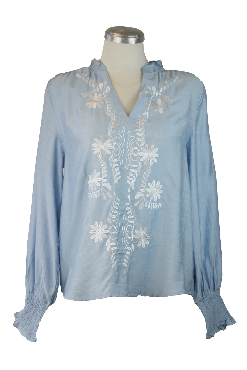 YM16060 Blusa Manga Larga Bordada