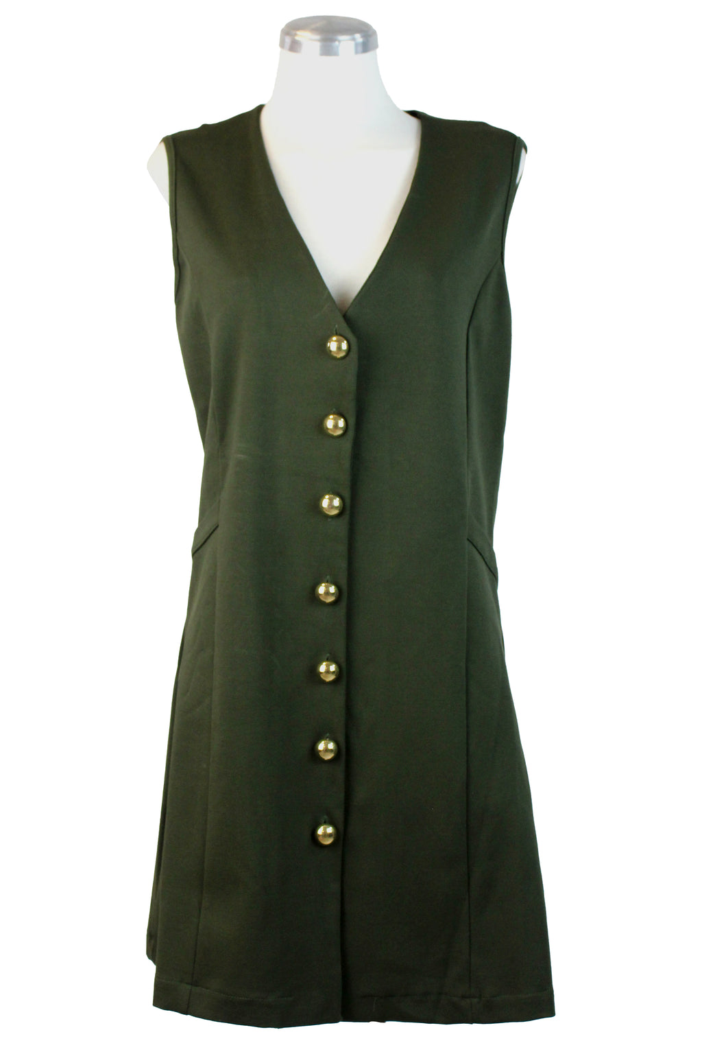 4243SPJ Vestido Sin Mangas Botones Dorados