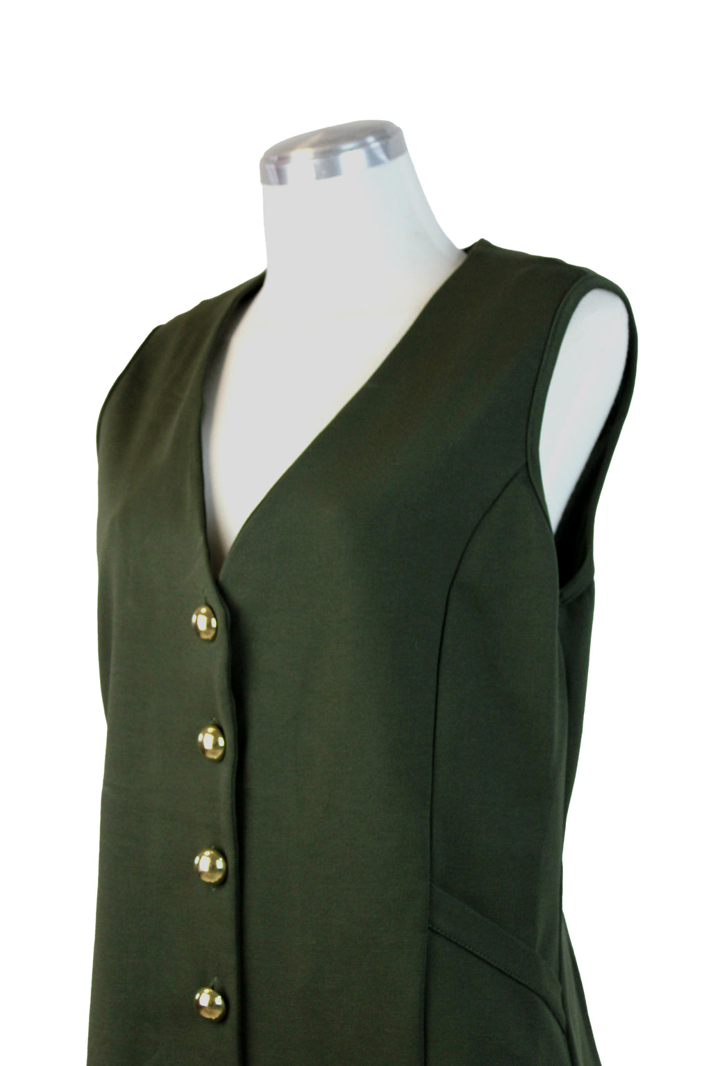 4243SPJ Vestido Sin Mangas Botones Dorados