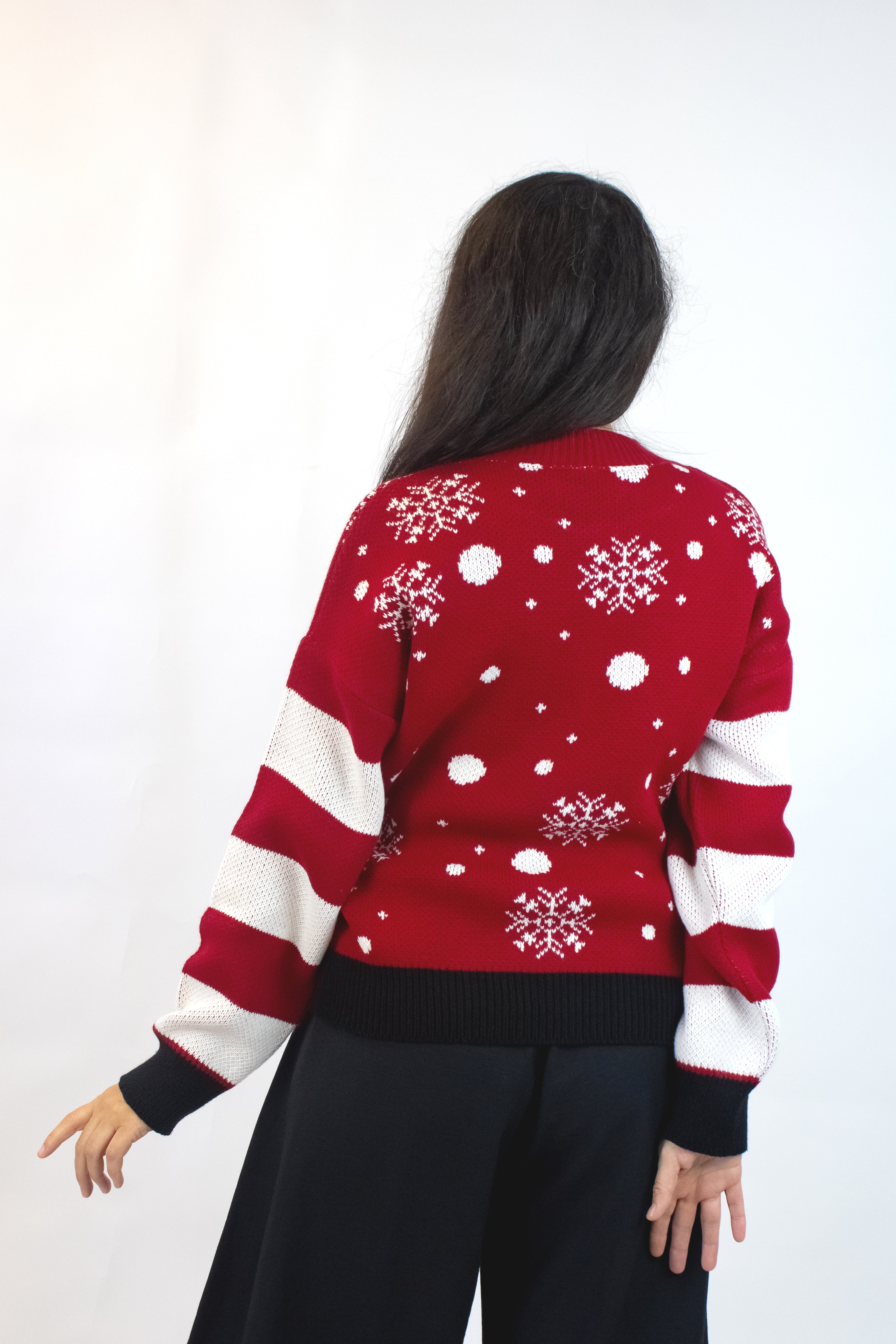 2556 Suéter Tejido Diseño Navideño Reno con Piedras