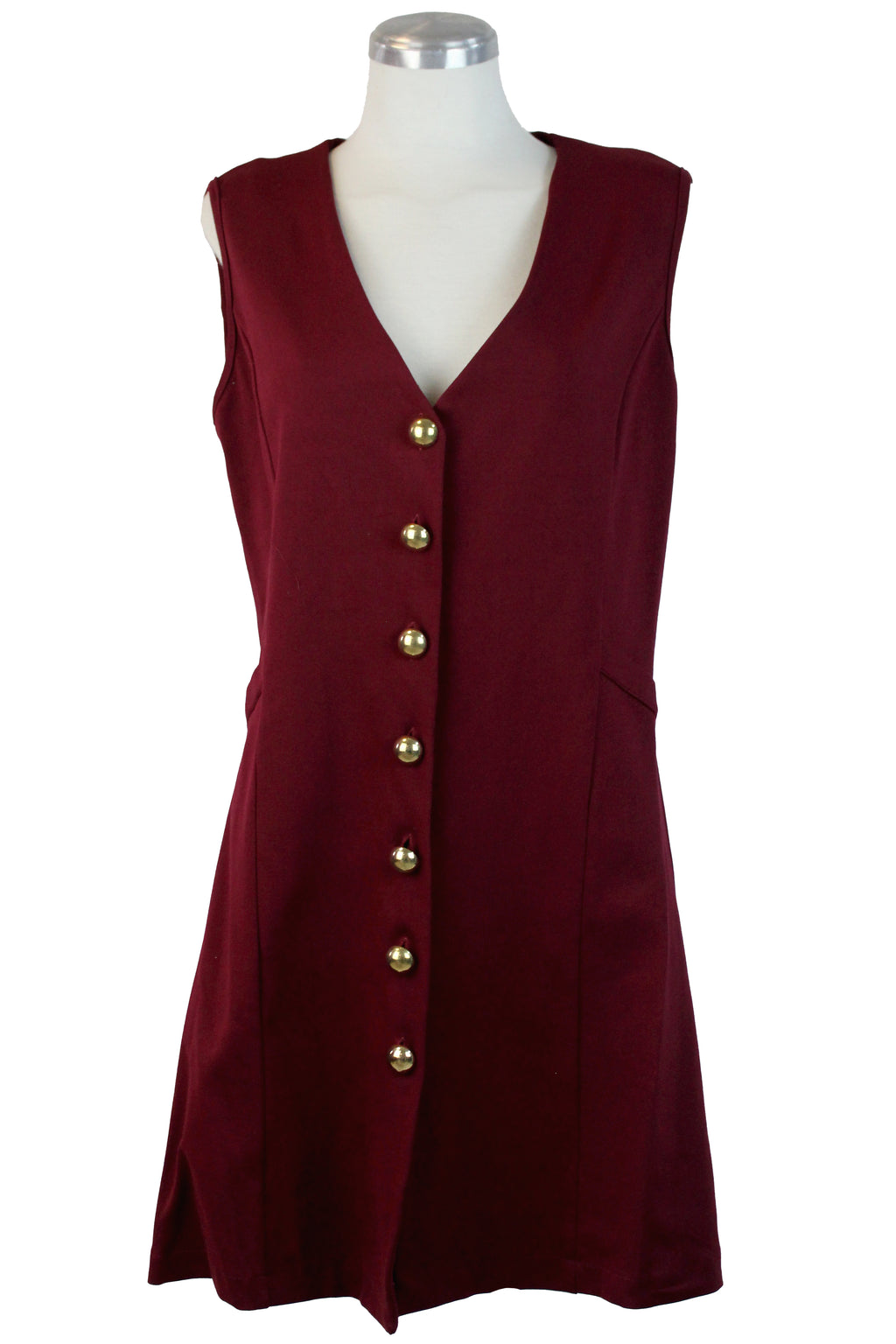 4243SPJ Vestido Sin Mangas Botones Dorados