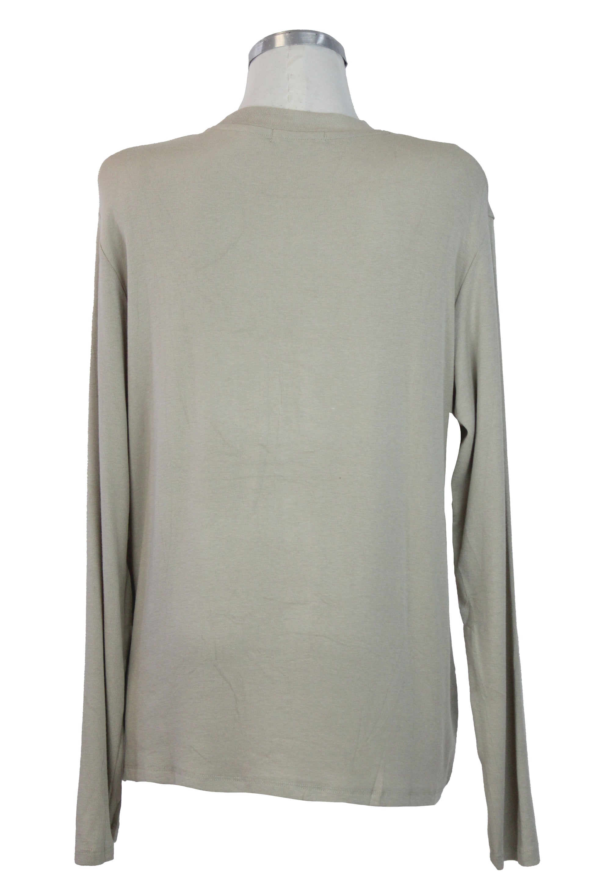 T3259-1 Blusa Lisa Manga Larga Cuello Redondo