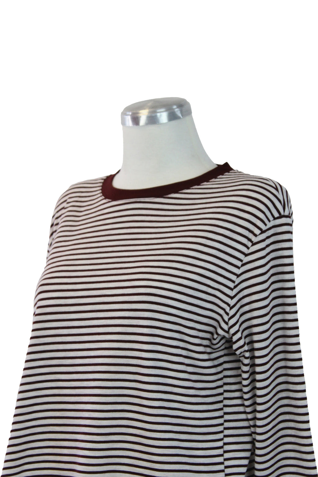 T3441 Blusa de Manga Larga con Rayas Horizontales
