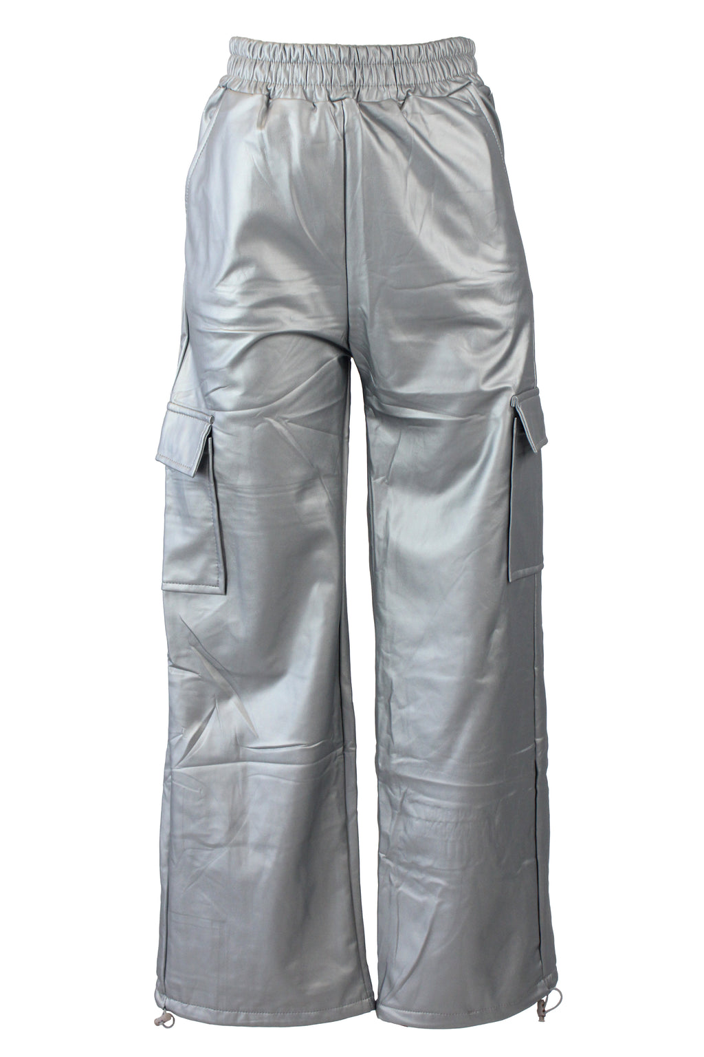 F53 Pantalón Recto Tipo Cargo de Vinipiel