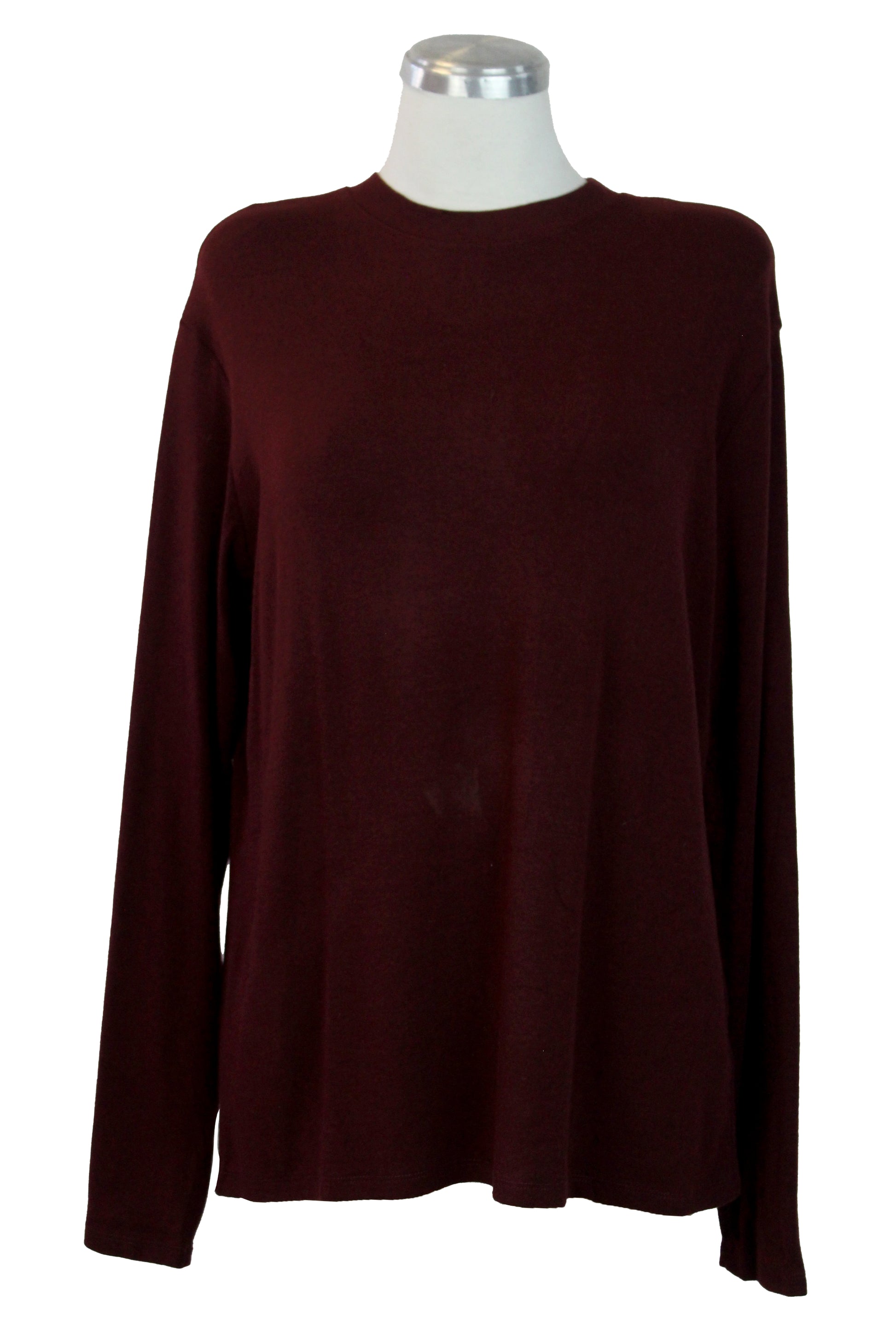 T3259-1 Blusa Lisa Manga Larga Cuello Redondo
