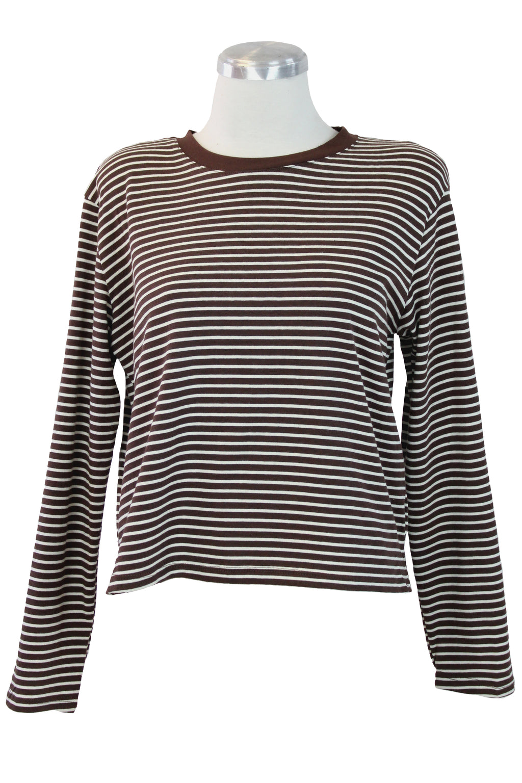 T3441 Blusa de Manga Larga con Rayas Horizontales