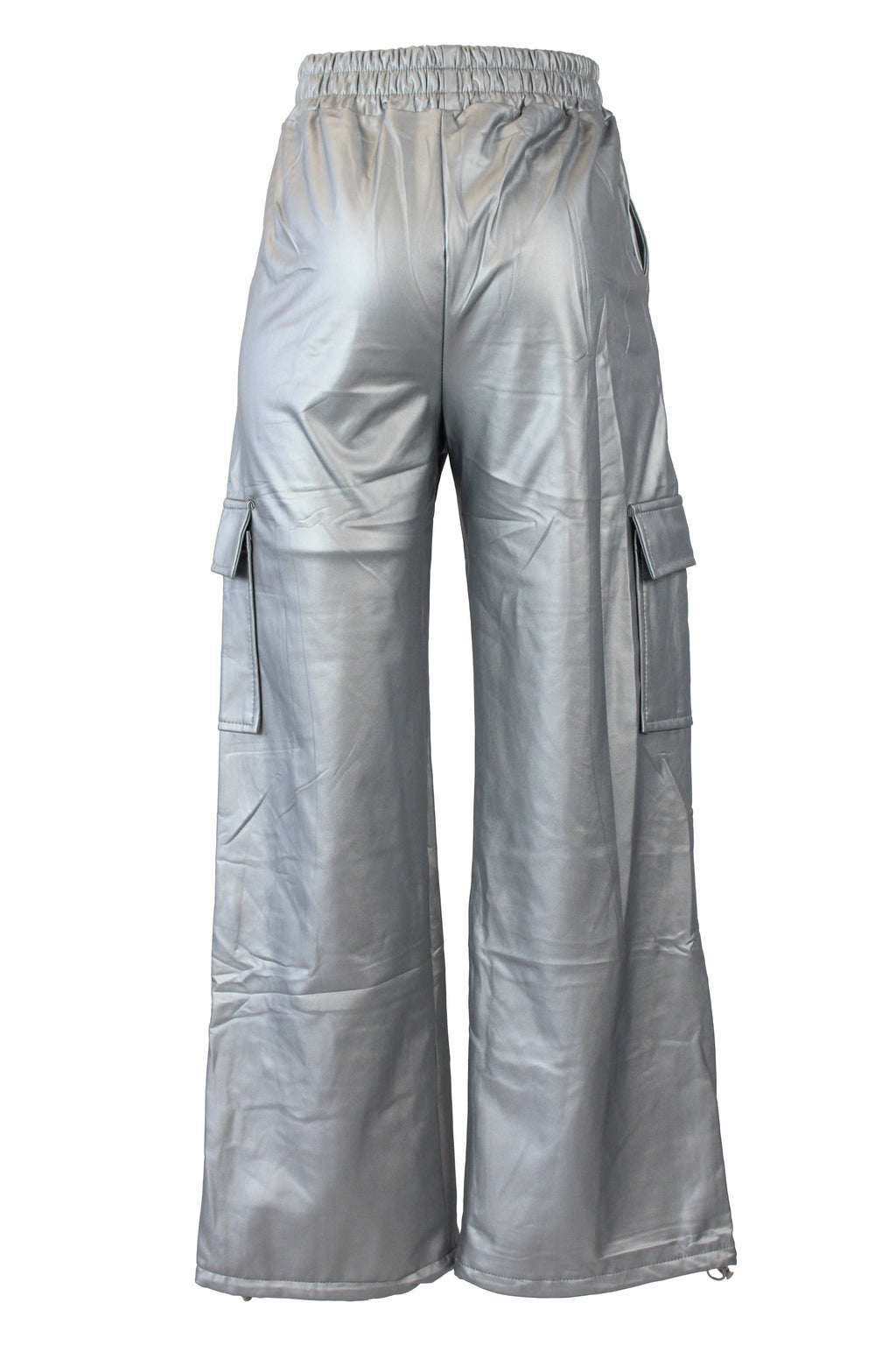 F53 Pantalón Recto Tipo Cargo de Vinipiel