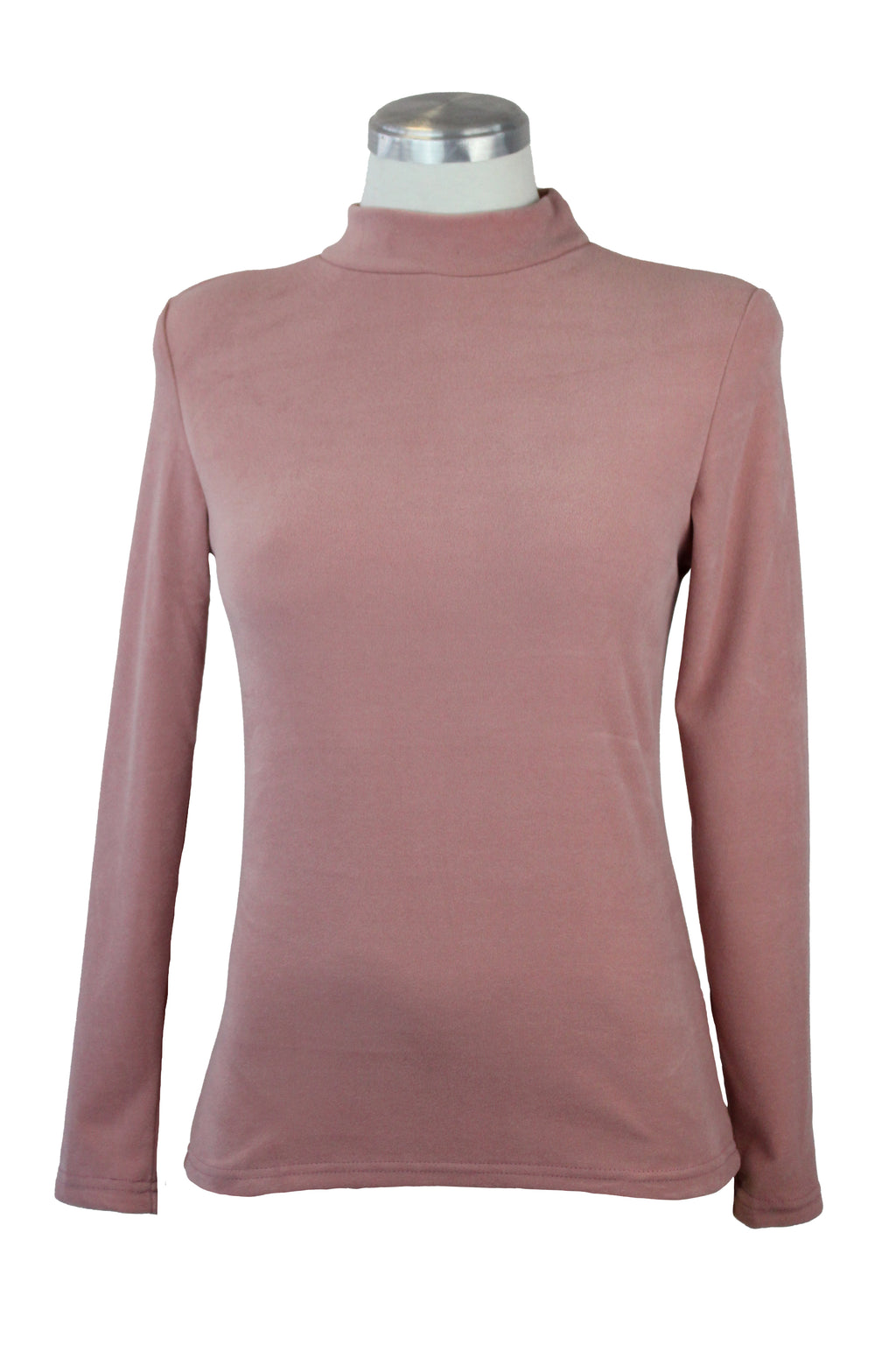 JW3089 Blusa Lisa Afelpada con Cuello Tortuga