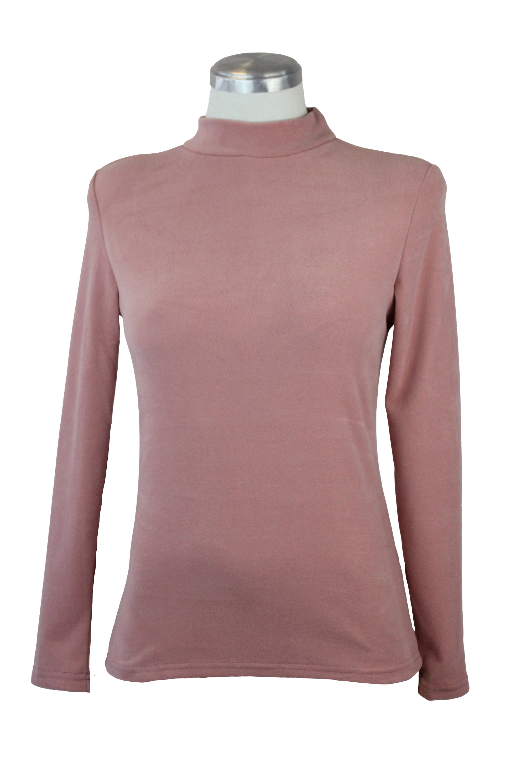 JW3089 Blusa Lisa Afelpada con Cuello Tortuga