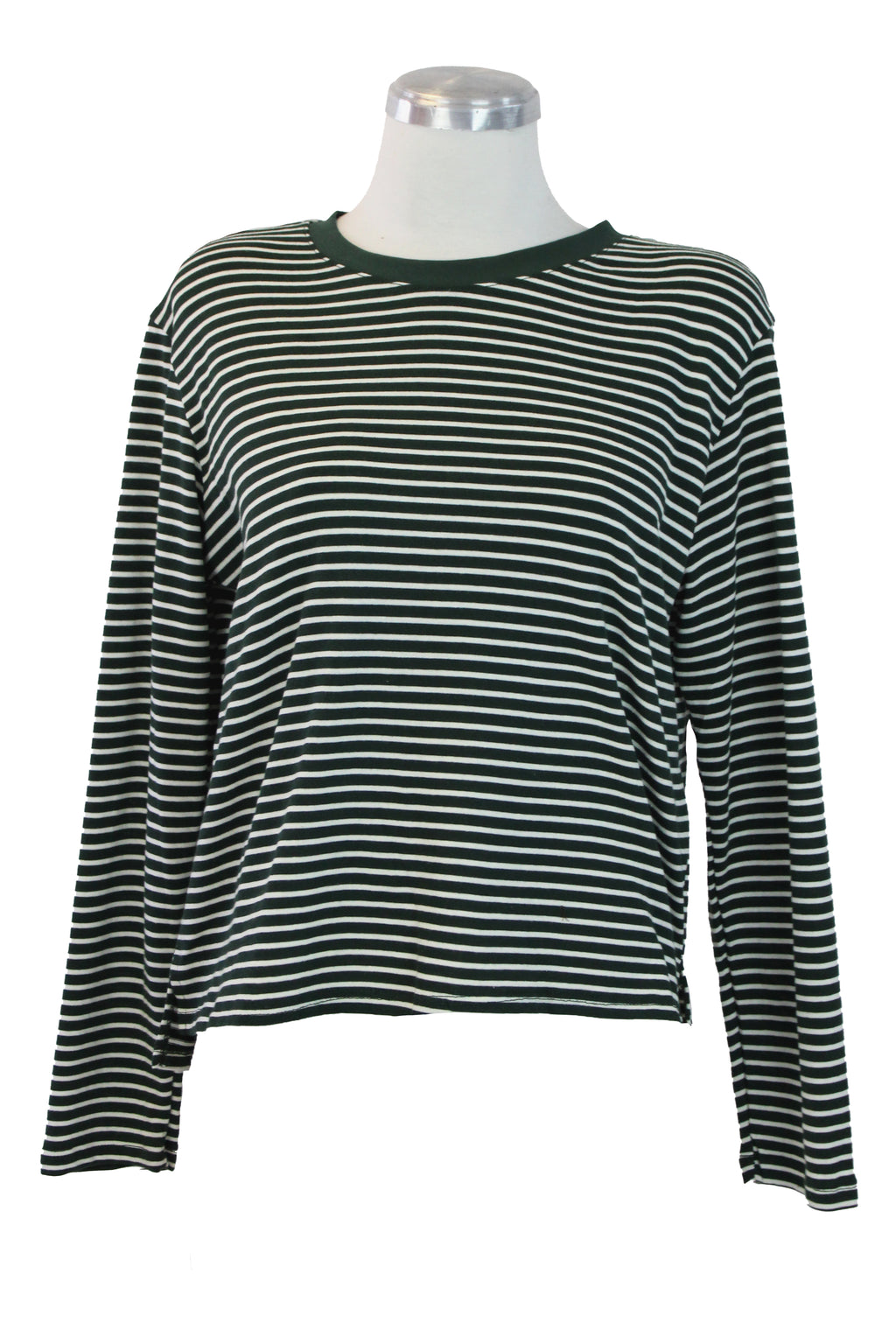 T3441 Blusa de Manga Larga con Rayas Horizontales