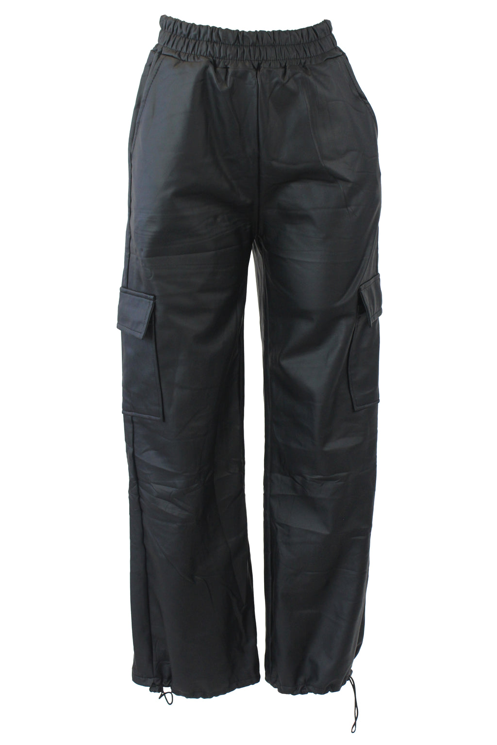 F53 Pantalón Recto Tipo Cargo de Vinipiel