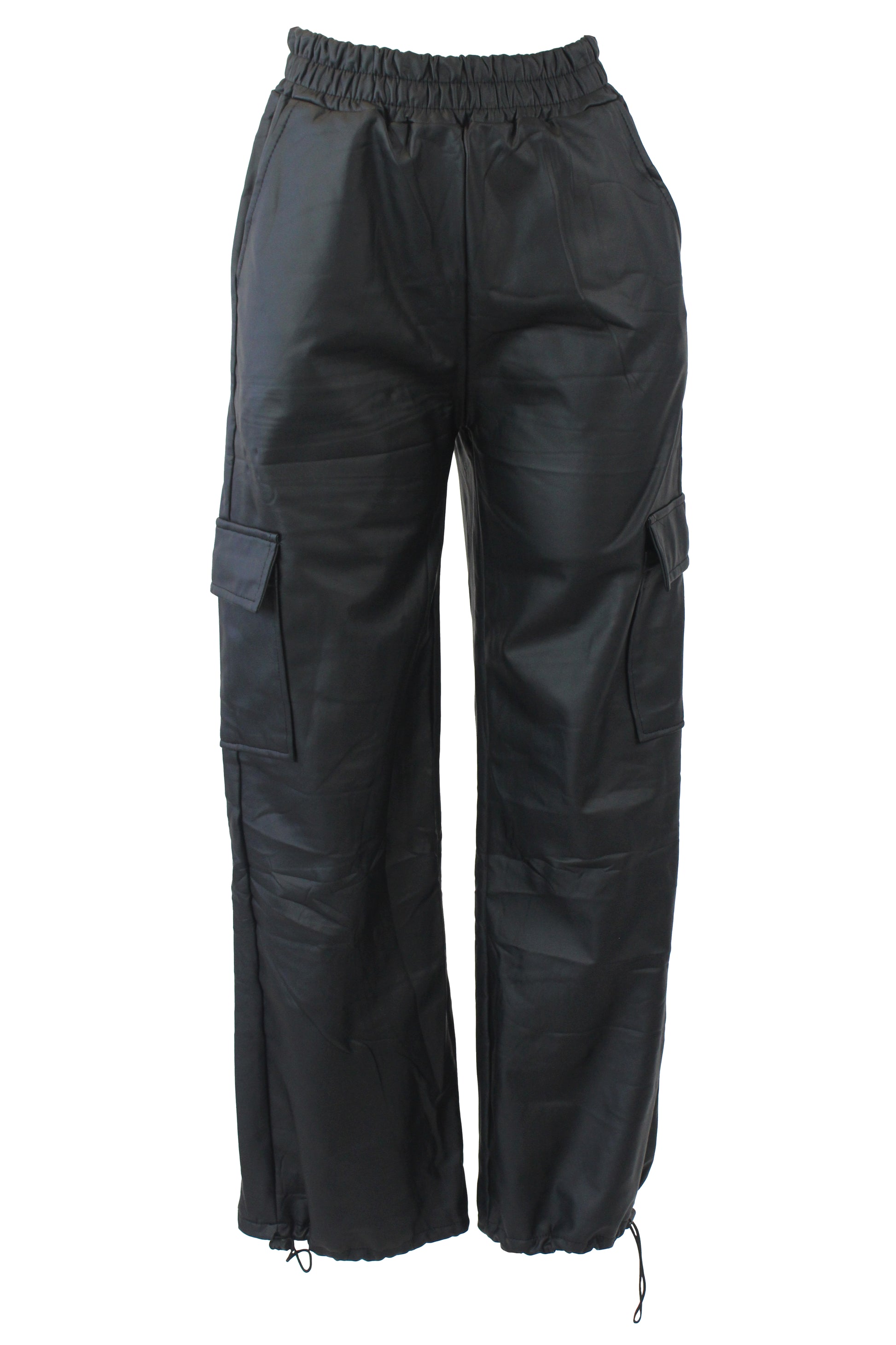 F53 Pantalón Recto Tipo Cargo de Vinipiel