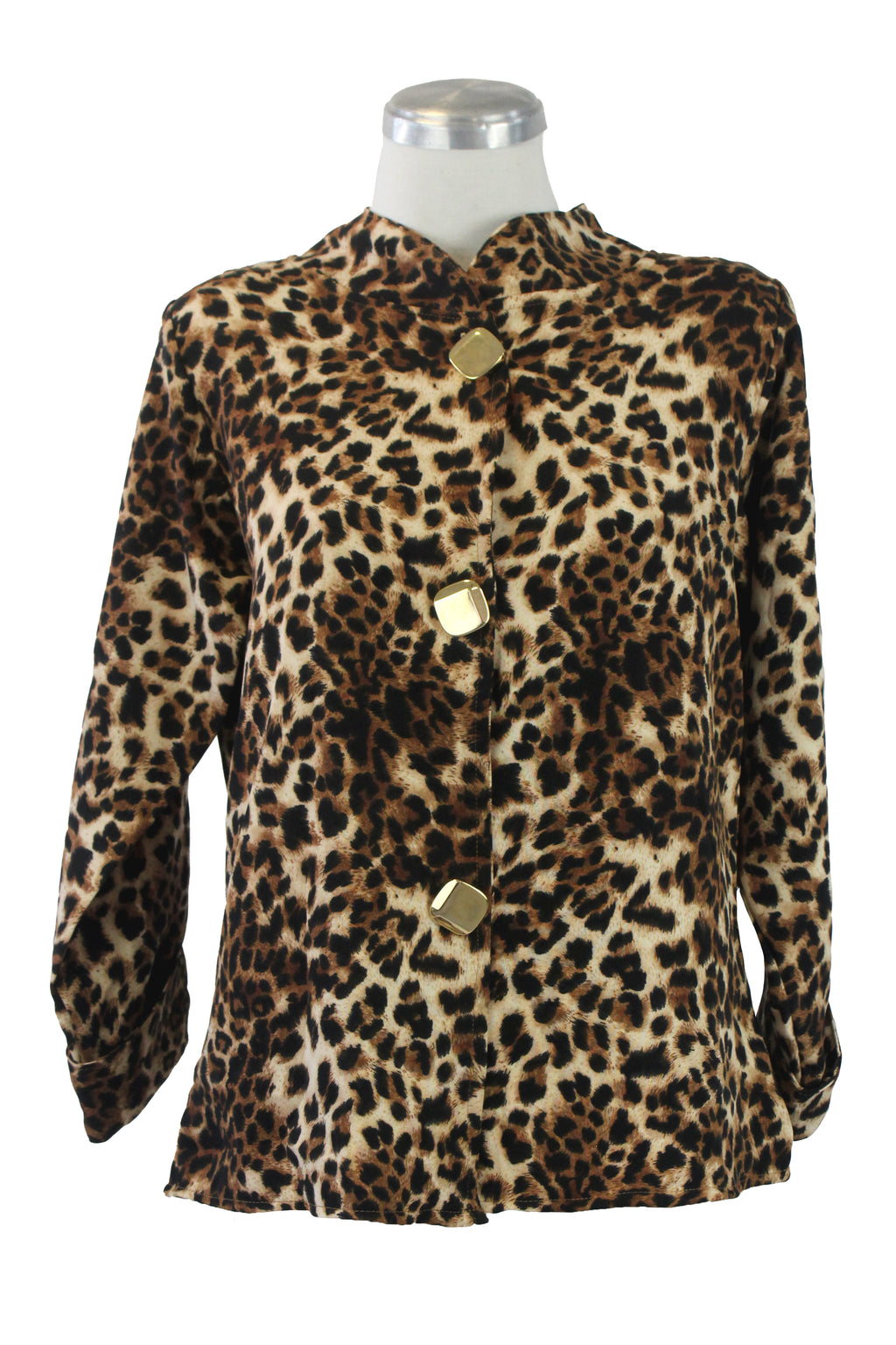 25376 Camisa Estampada Animalprint con Botones Cuadrados