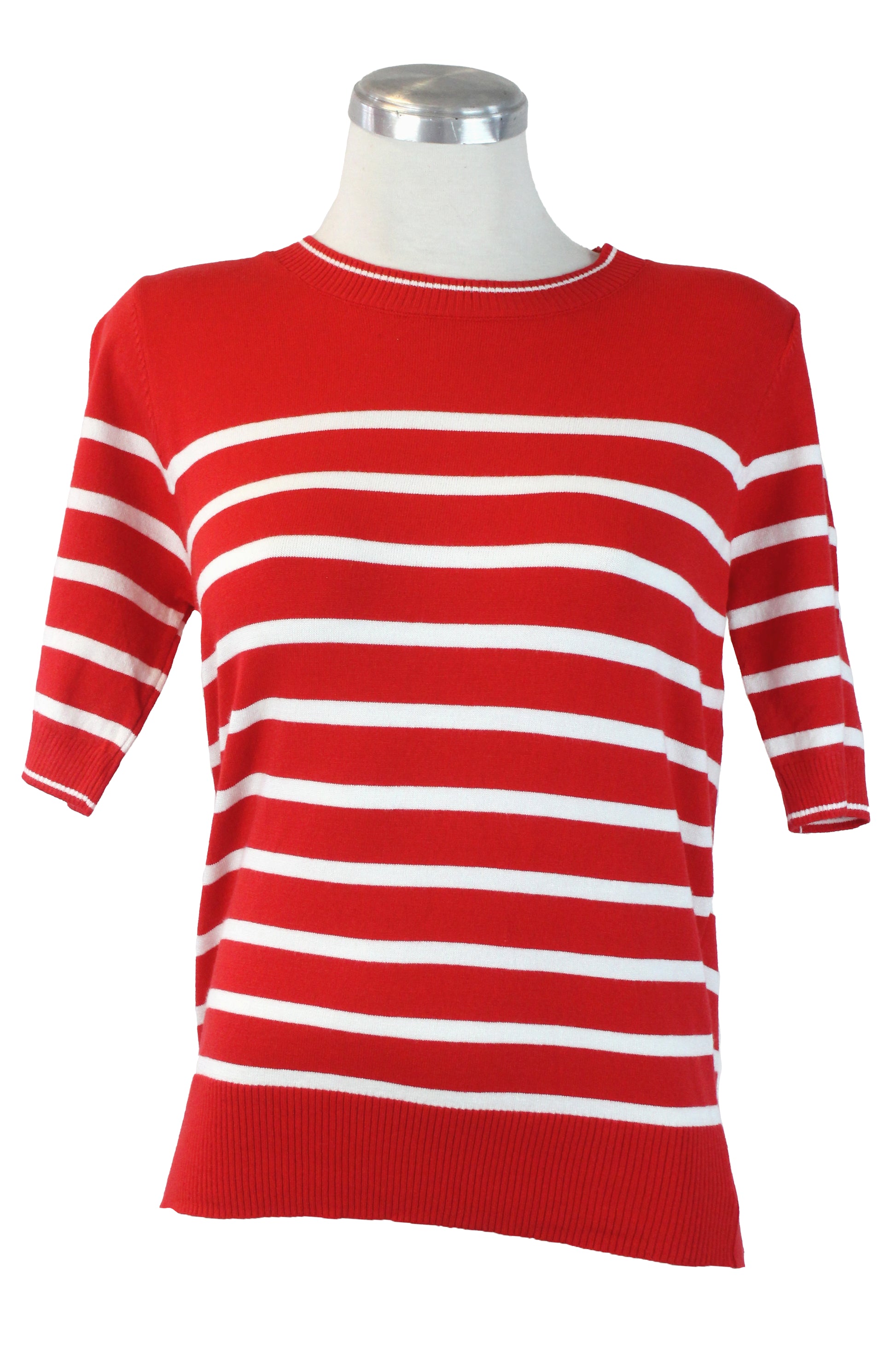 5628 Blusa Rayada Manga 2/4 Cuello con Franja