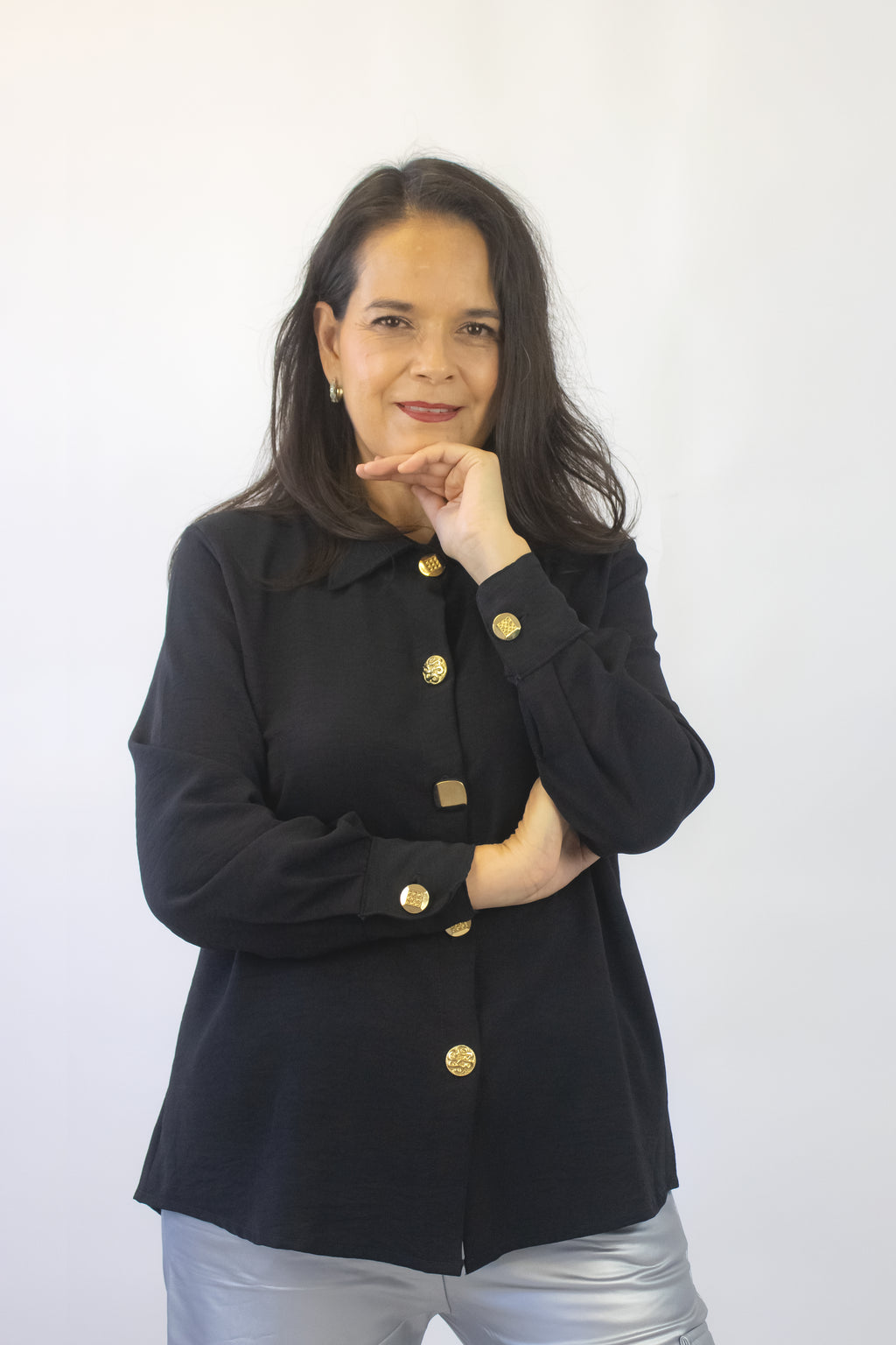 25351 Camisa Lisa Variedad de Botones