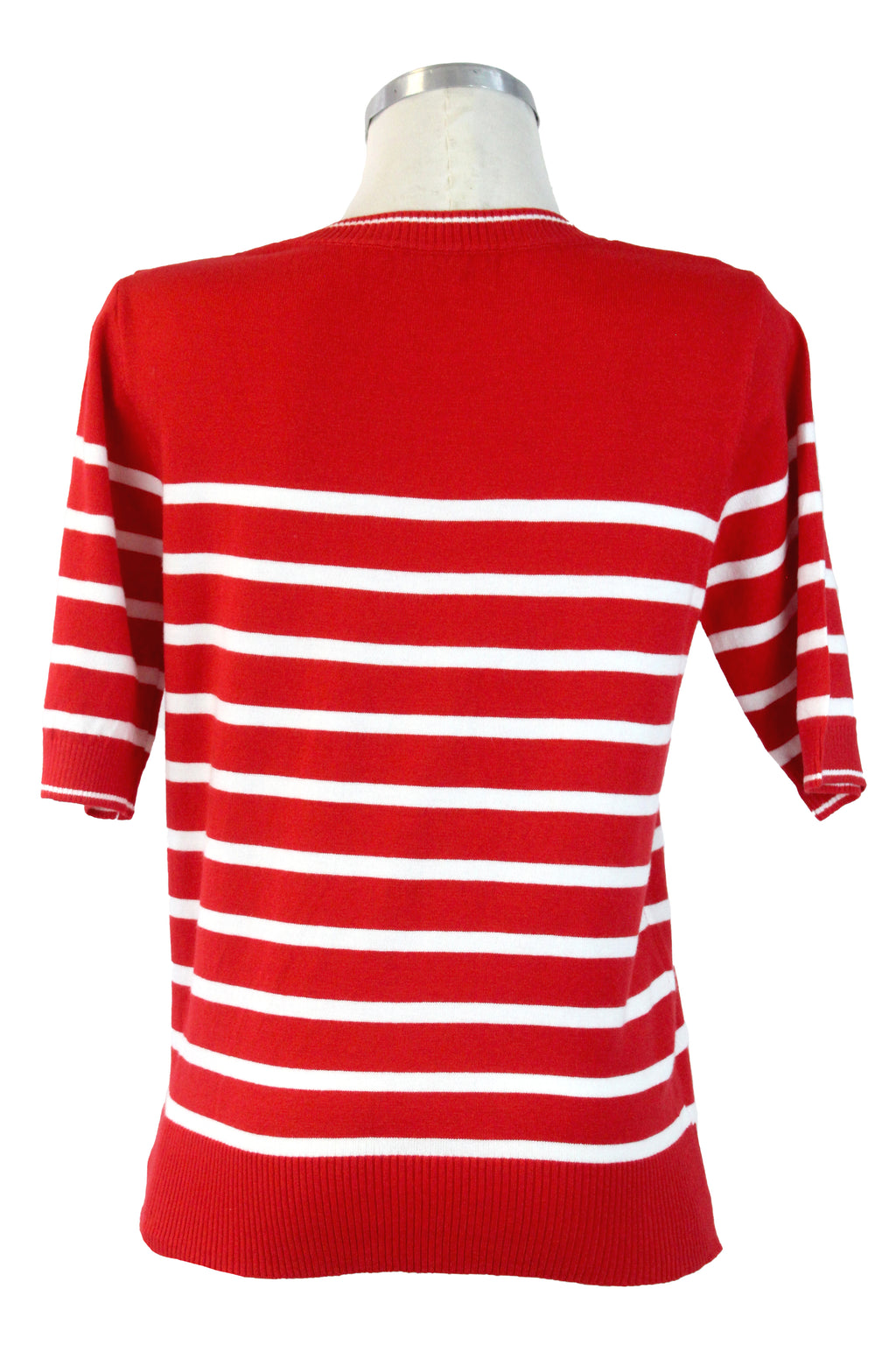 5628 Blusa Rayada Manga 2/4 Cuello con Franja