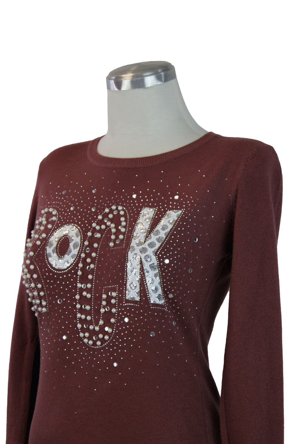 OJ-2786M Blusa Tipo Suéter Frase ROCK con Pedrería